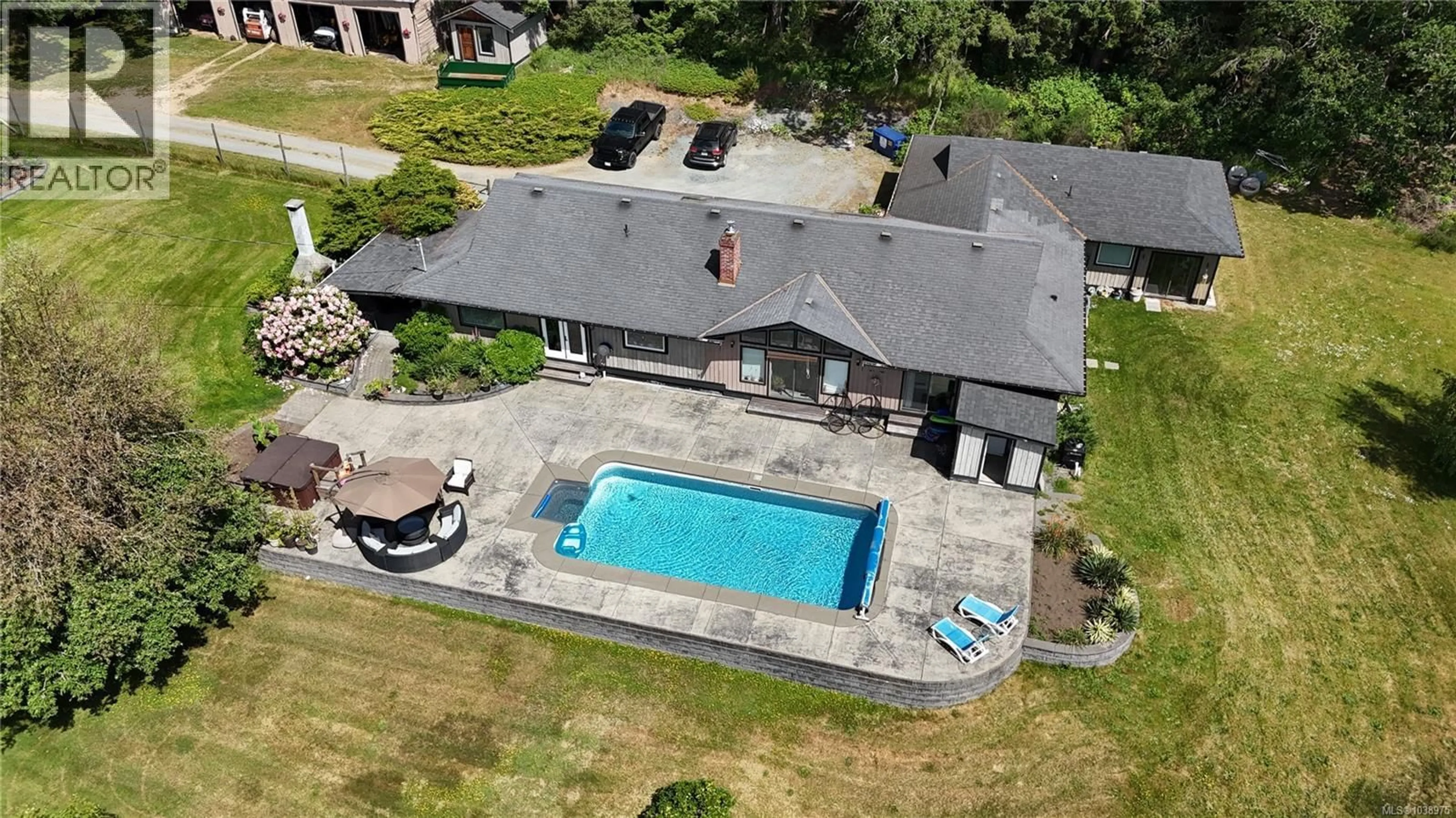 A pic from outside/outdoor area/front of a property/back of a property/a pic from drone, water/lake/river/ocean view for 2440 ROOME ROAD, Duncan British Columbia V9L4L2
