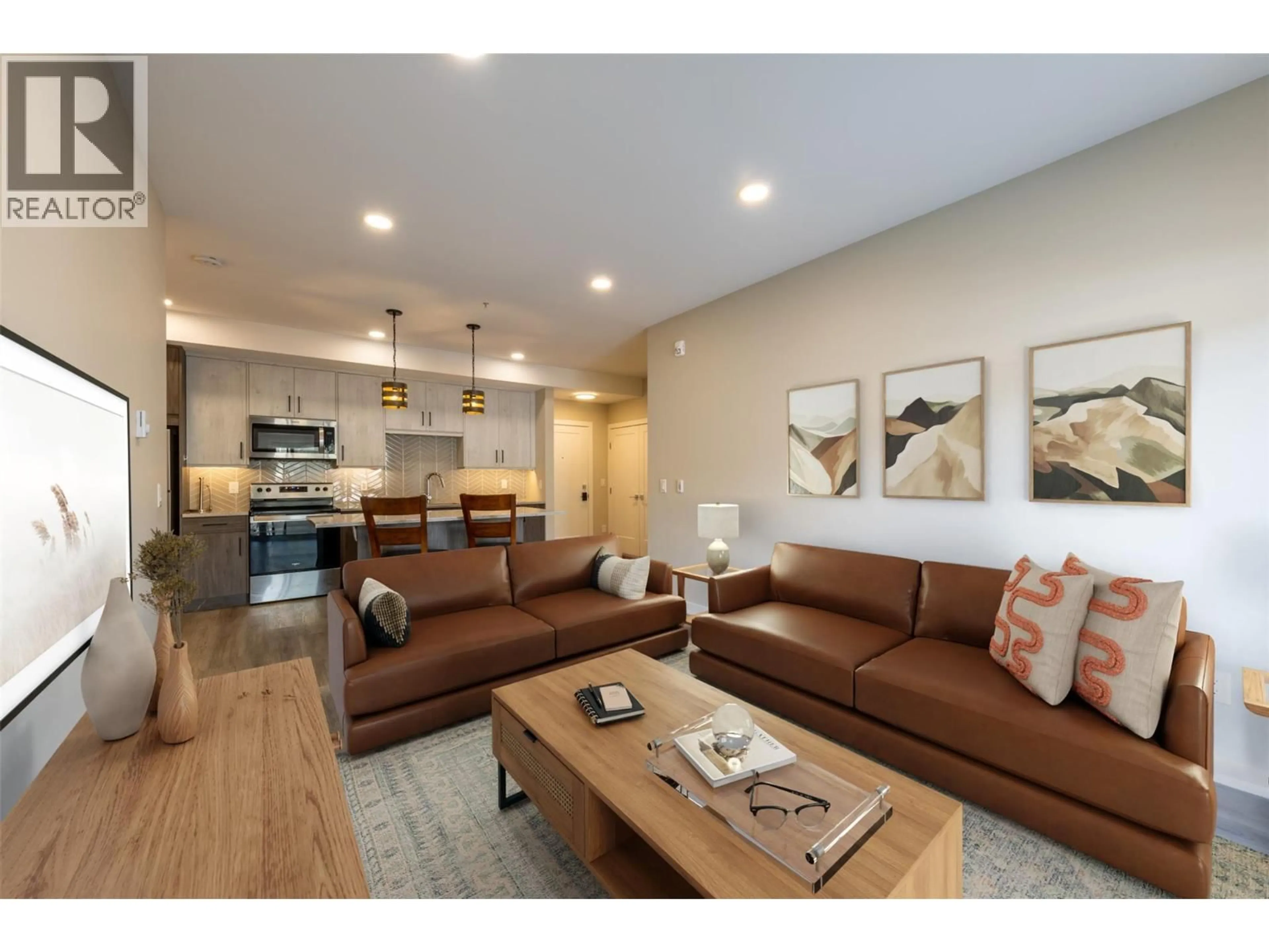 Living room with furniture, wood/laminate floor for 203 - 1200 11TH AVENUE NORTH, Golden British Columbia V0A1H0