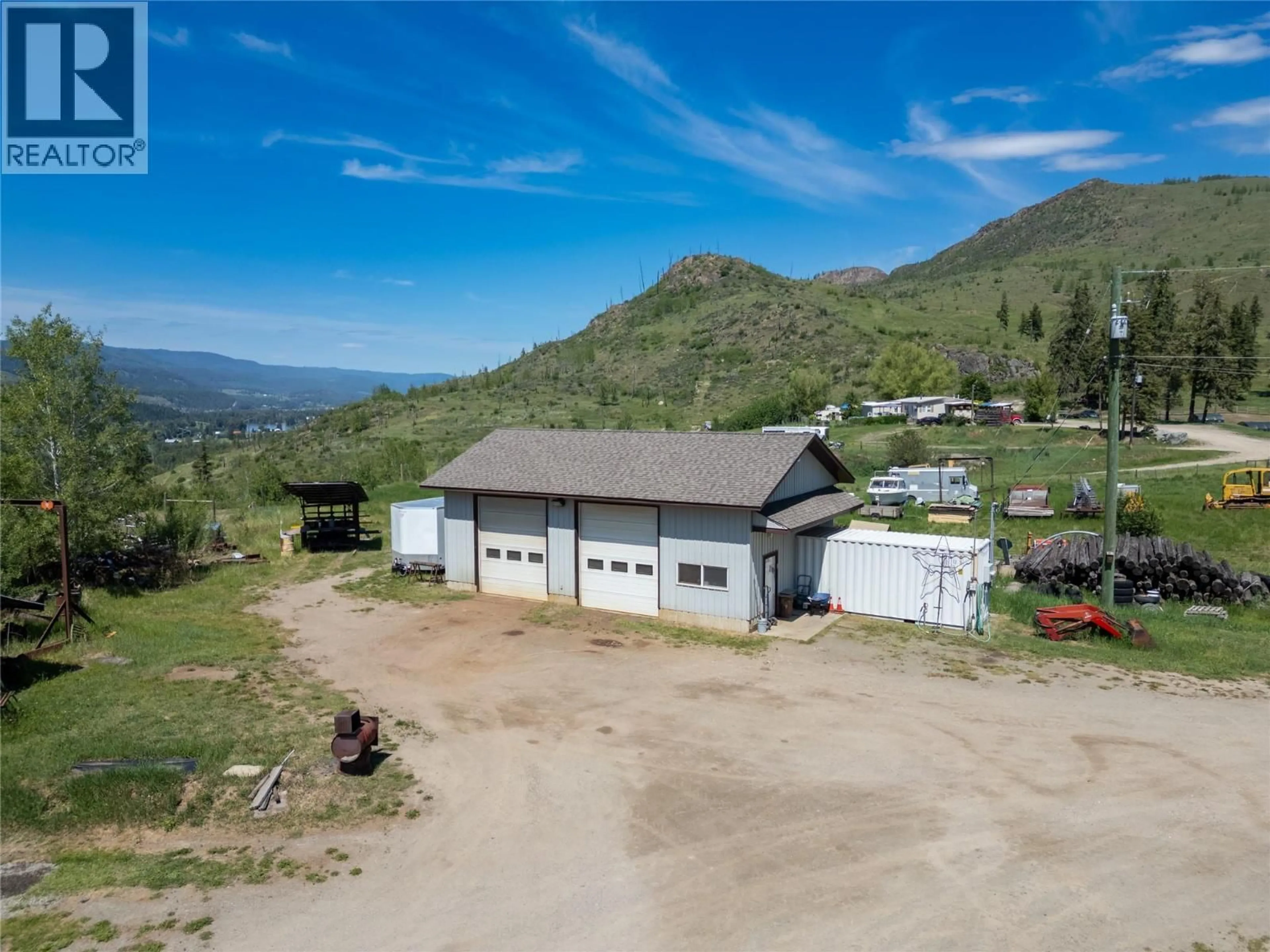 A pic from outside/outdoor area/front of a property/back of a property/a pic from drone, mountain view for 4066 AGATE BAY ROAD, Barriere British Columbia V0E2E0