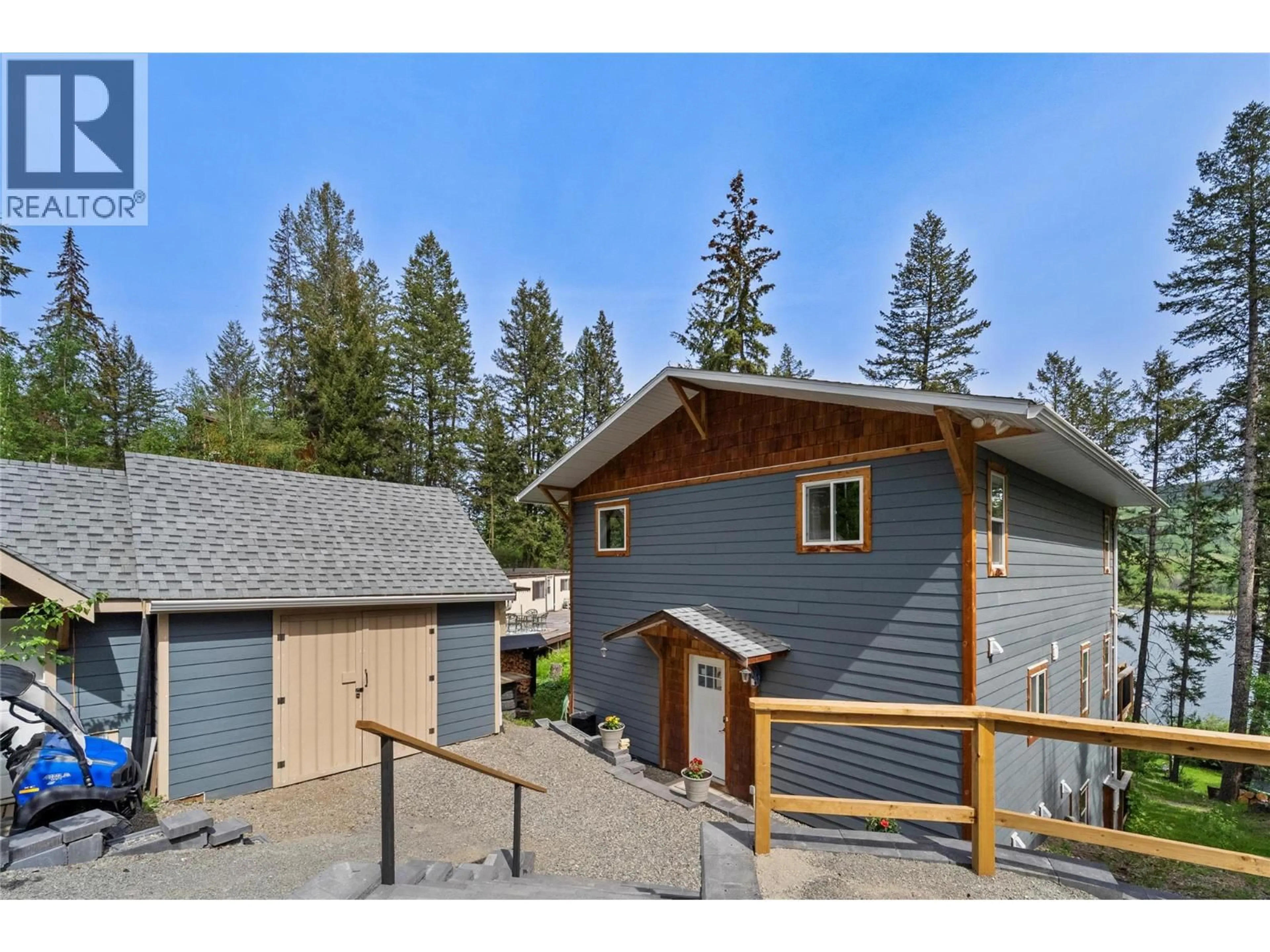 A pic from outside/outdoor area/front of a property/back of a property/a pic from drone, mountain view for 3307 POWELL ROAD, Kamloops British Columbia V0E3E1