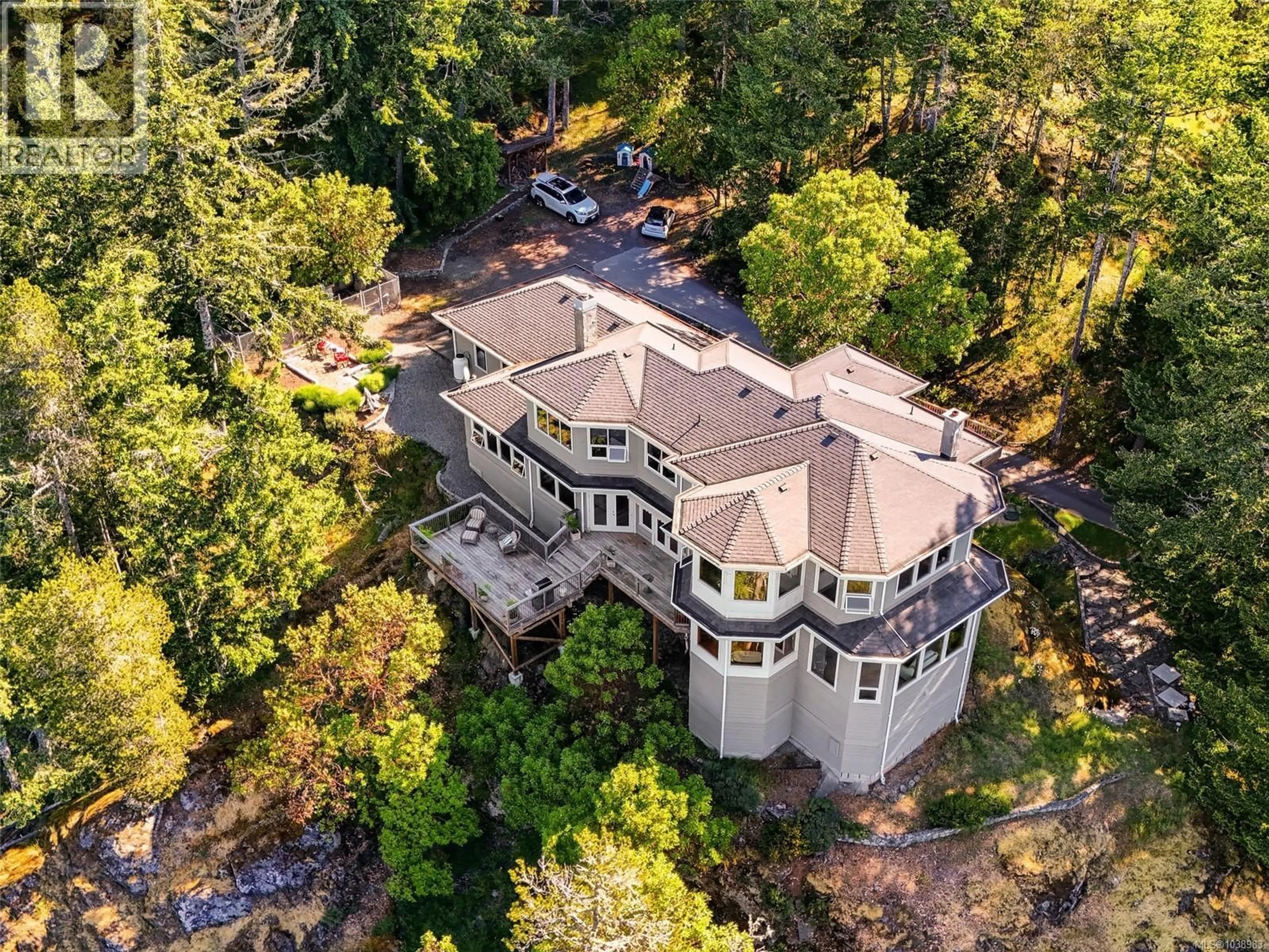 A pic from outside/outdoor area/front of a property/back of a property/a pic from drone, unknown for 5000 SOOKE HANGER DRIVE, Sooke British Columbia V9Z1M9