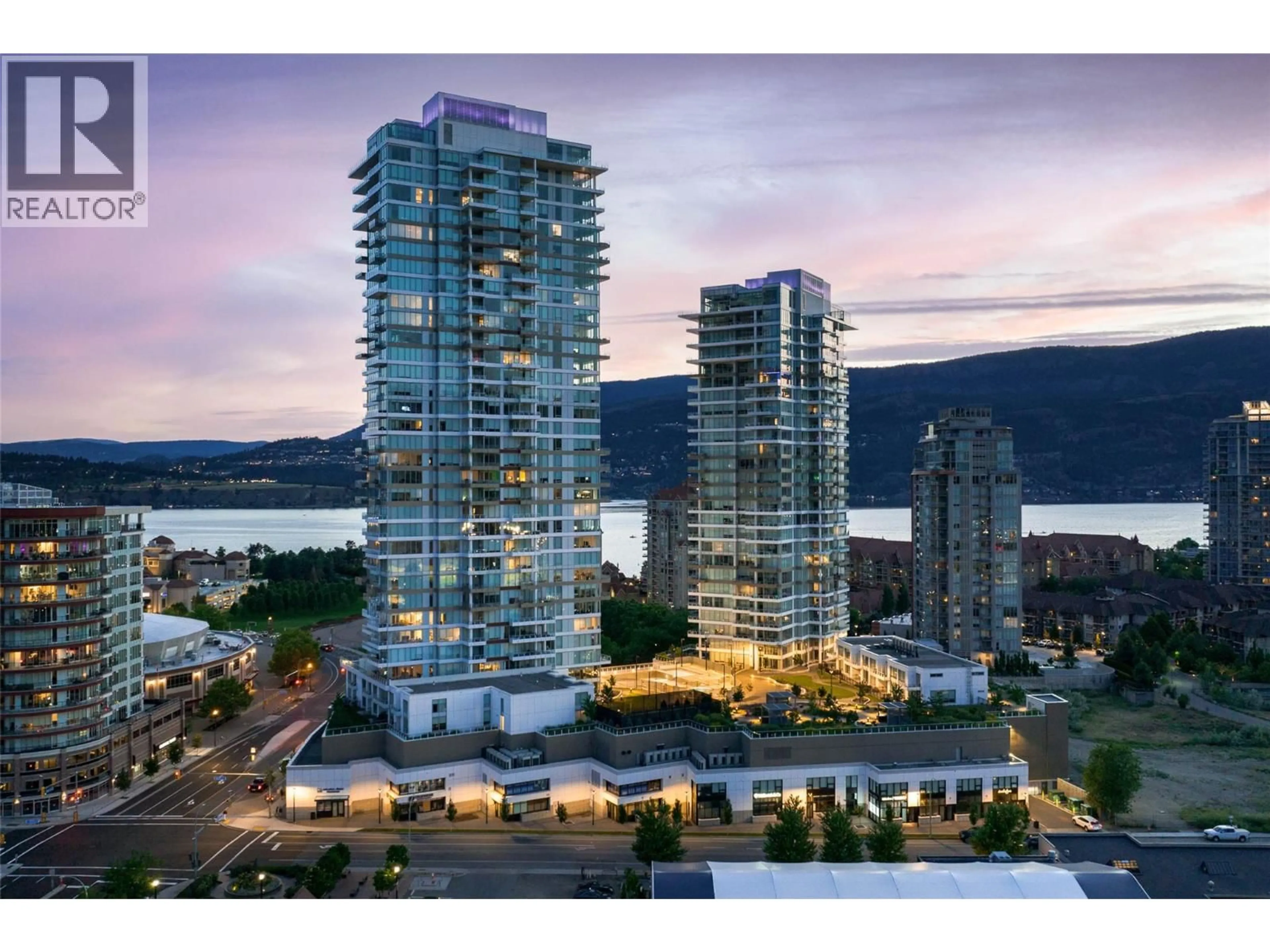 A pic from outside/outdoor area/front of a property/back of a property/a pic from drone, water/lake/river/ocean view for 1010 - 1191 SUNSET DRIVE, Kelowna British Columbia V1Y0J4