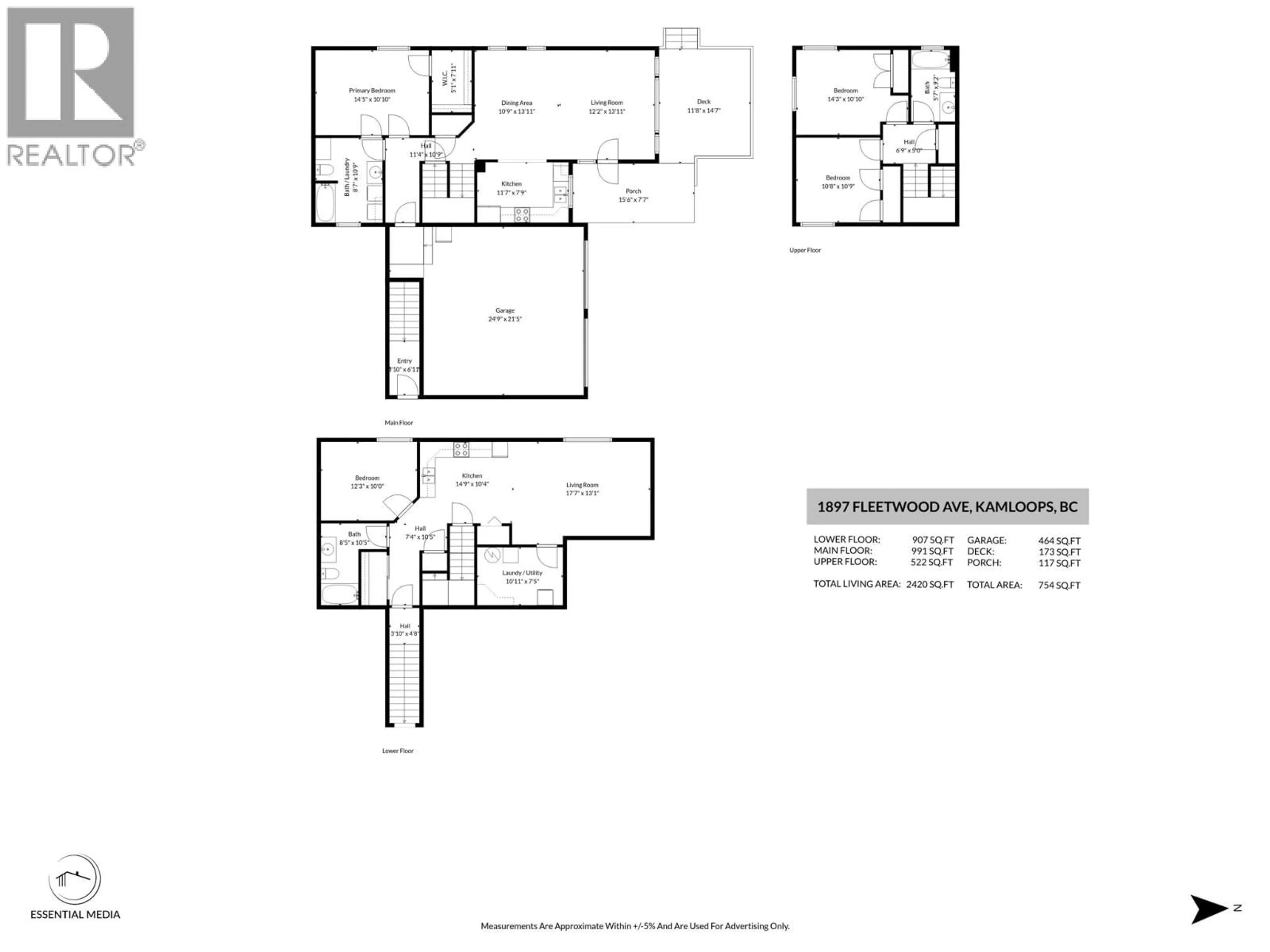 Floor plan for 1897 FLEETWOOD AVENUE, Kamloops British Columbia V2B4R9