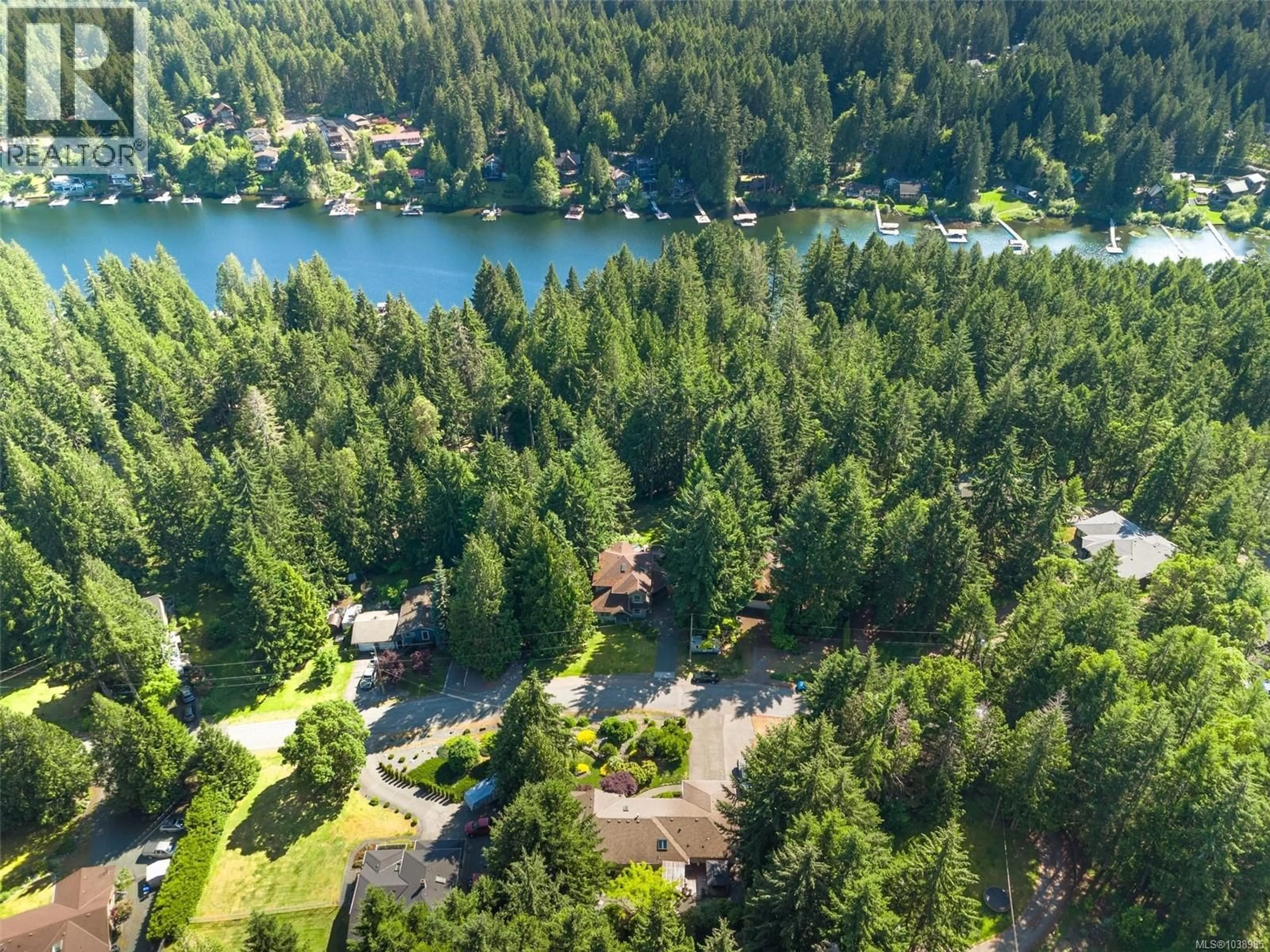 A pic from outside/outdoor area/front of a property/back of a property/a pic from drone, water/lake/river/ocean view for 2375 DAMASCUS ROAD, Shawnigan Lake British Columbia V8H2E7