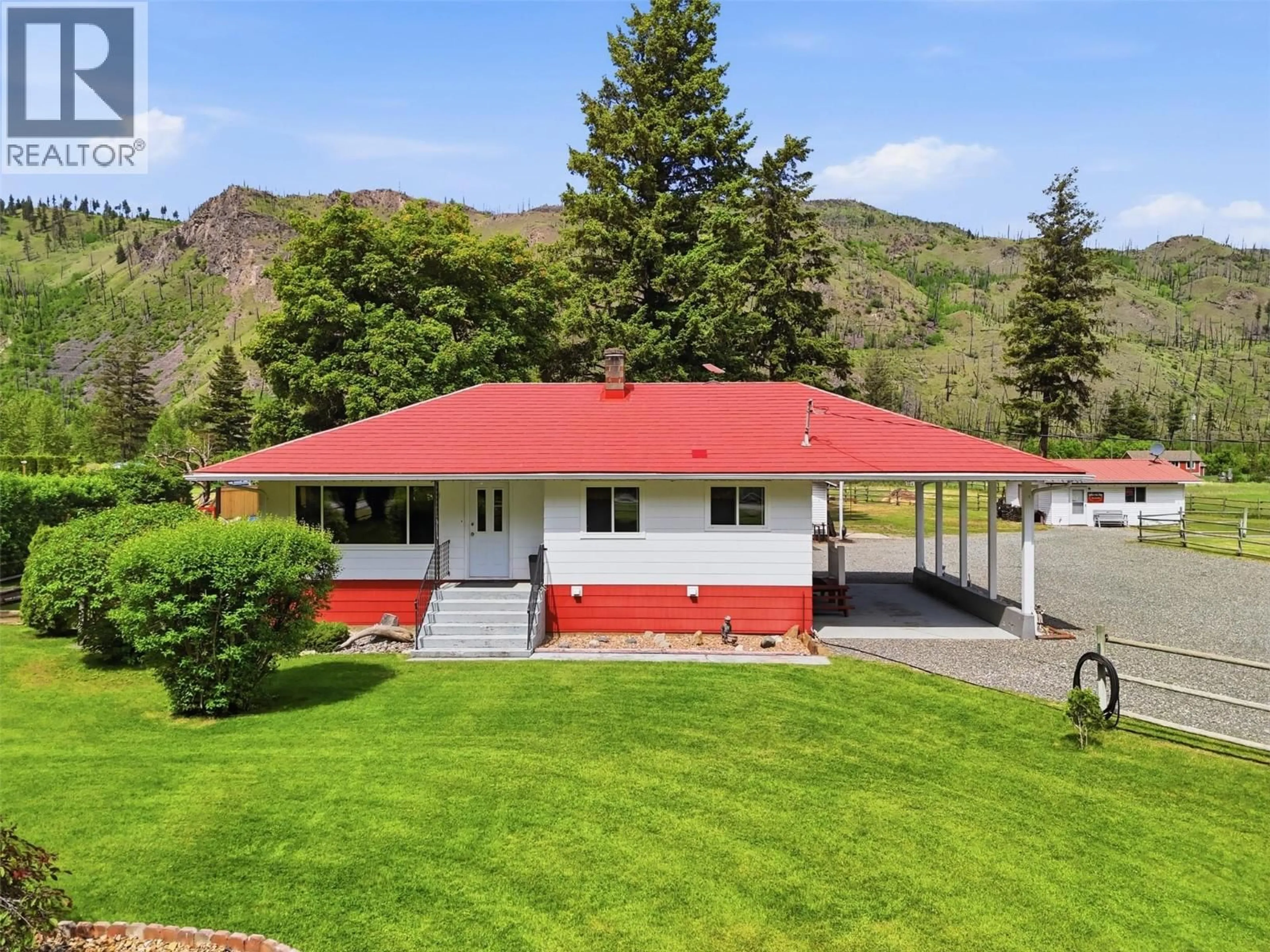 A pic from outside/outdoor area/front of a property/back of a property/a pic from drone, mountain view for 3191 YELLOWHEAD HIGHWAY SOUTH, Barriere British Columbia V0E2E0