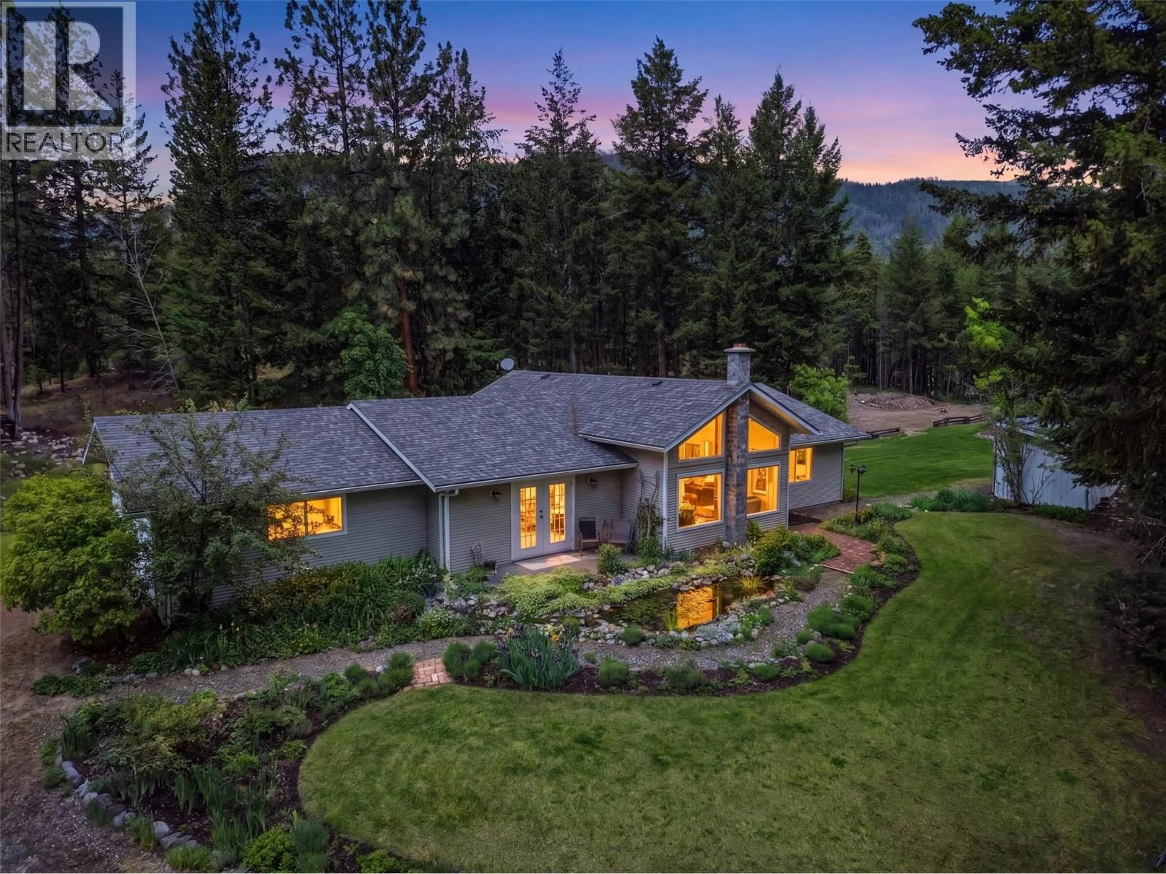 A pic from outside/outdoor area/front of a property/back of a property/a pic from drone, mountain view for 4685 KAMLOOPS VERNON HIGHWAY, Westwold British Columbia V0E3B1