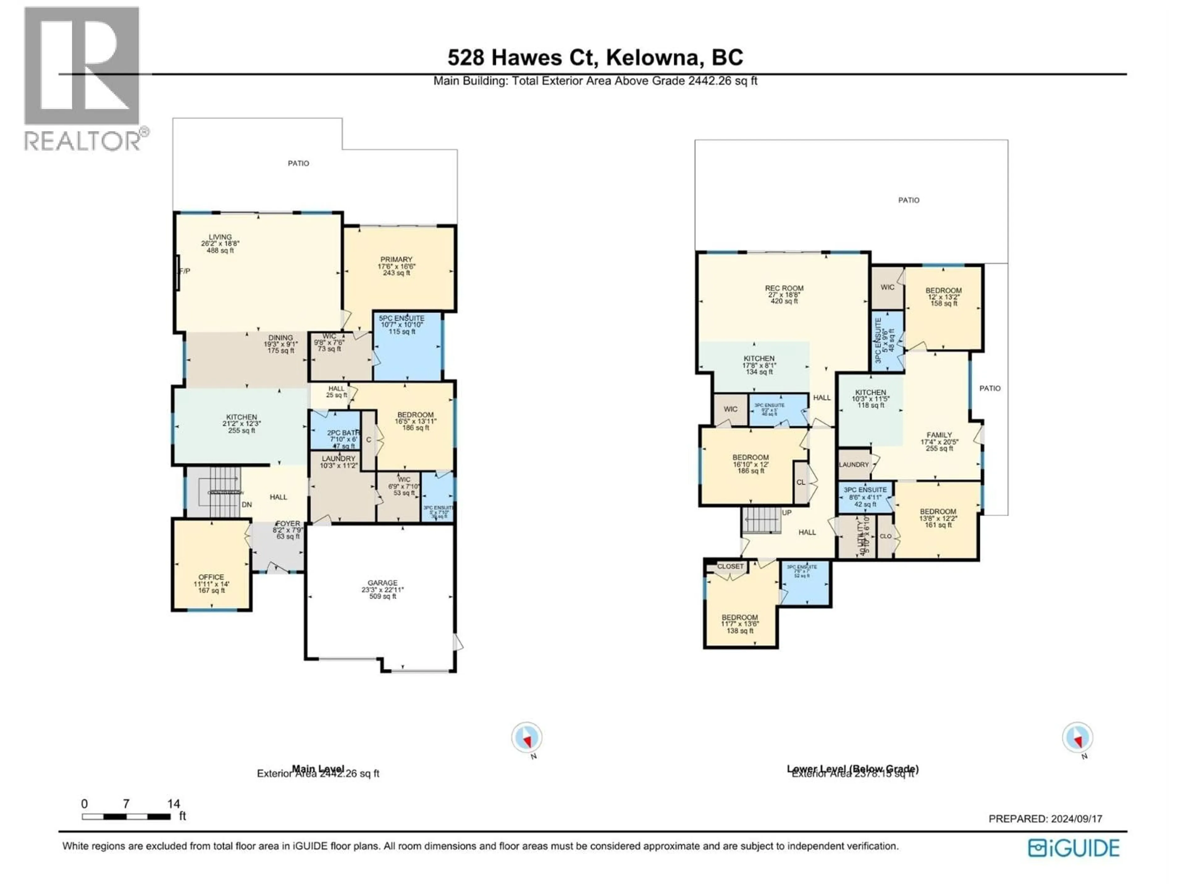 Floor plan for 528 HAWES COURT, Kelowna British Columbia V1W5C5