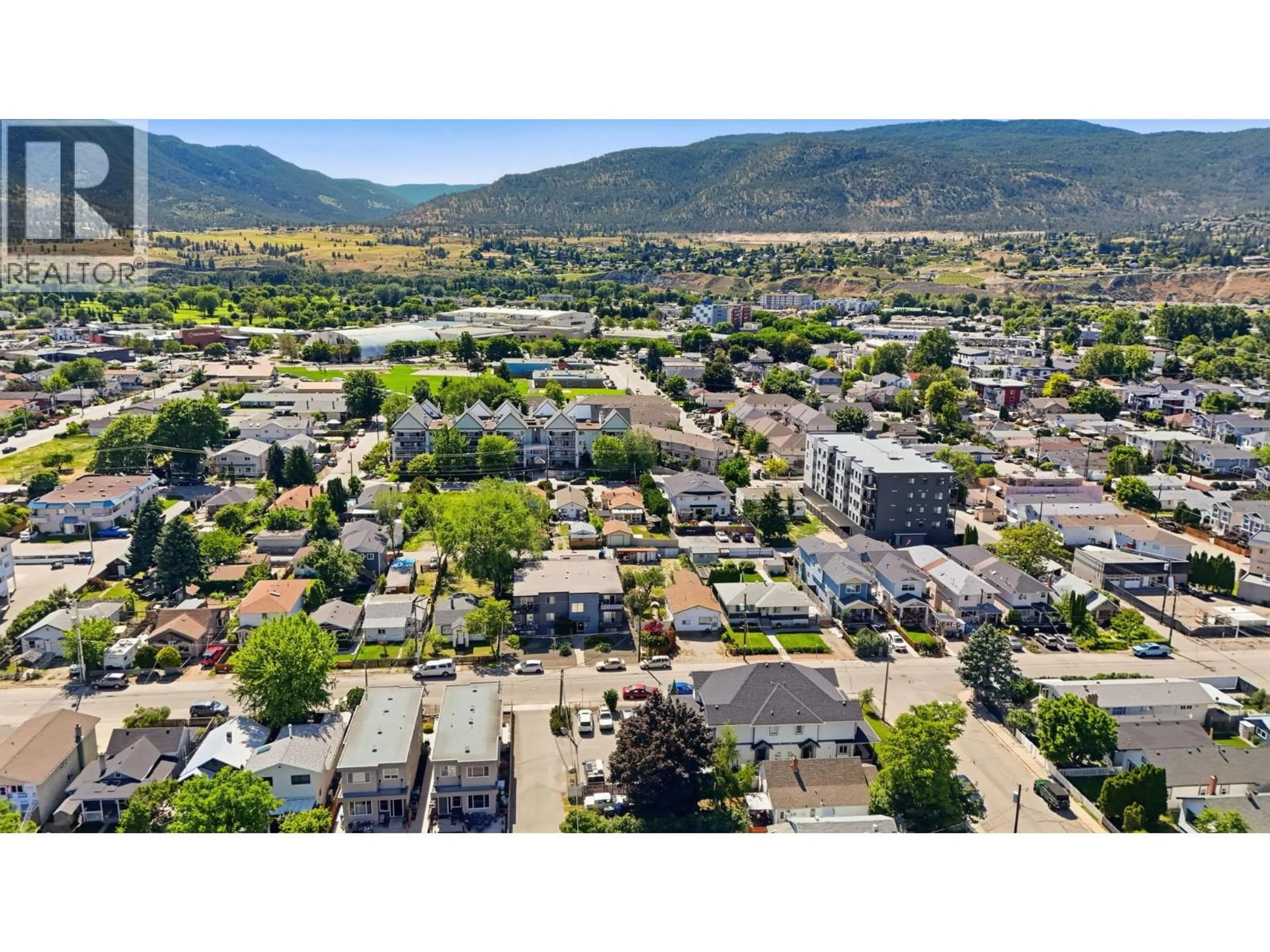 A pic from outside/outdoor area/front of a property/back of a property/a pic from drone, mountain view for 325 HAYNES STREET, Penticton British Columbia V2A5S1