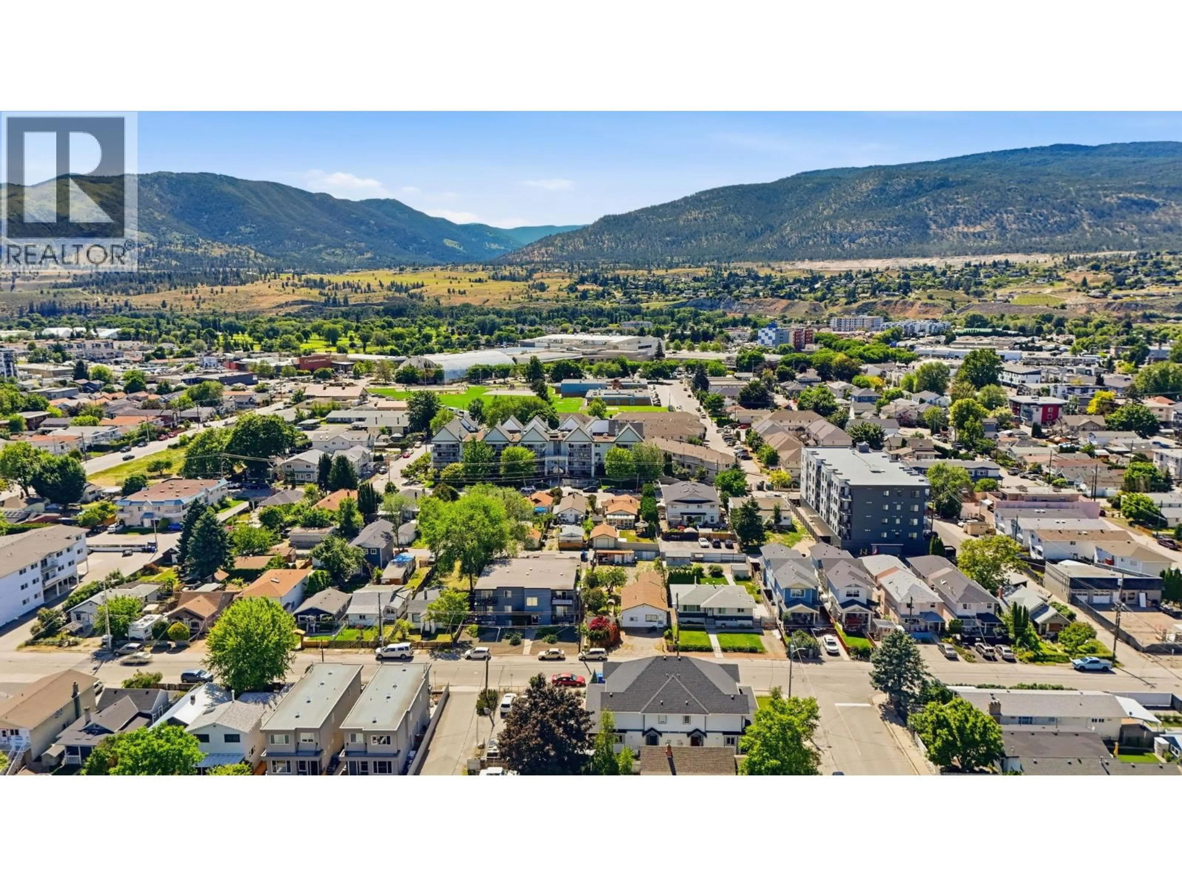 A pic from outside/outdoor area/front of a property/back of a property/a pic from drone, mountain view for 325 HAYNES STREET, Penticton British Columbia V2A5S1