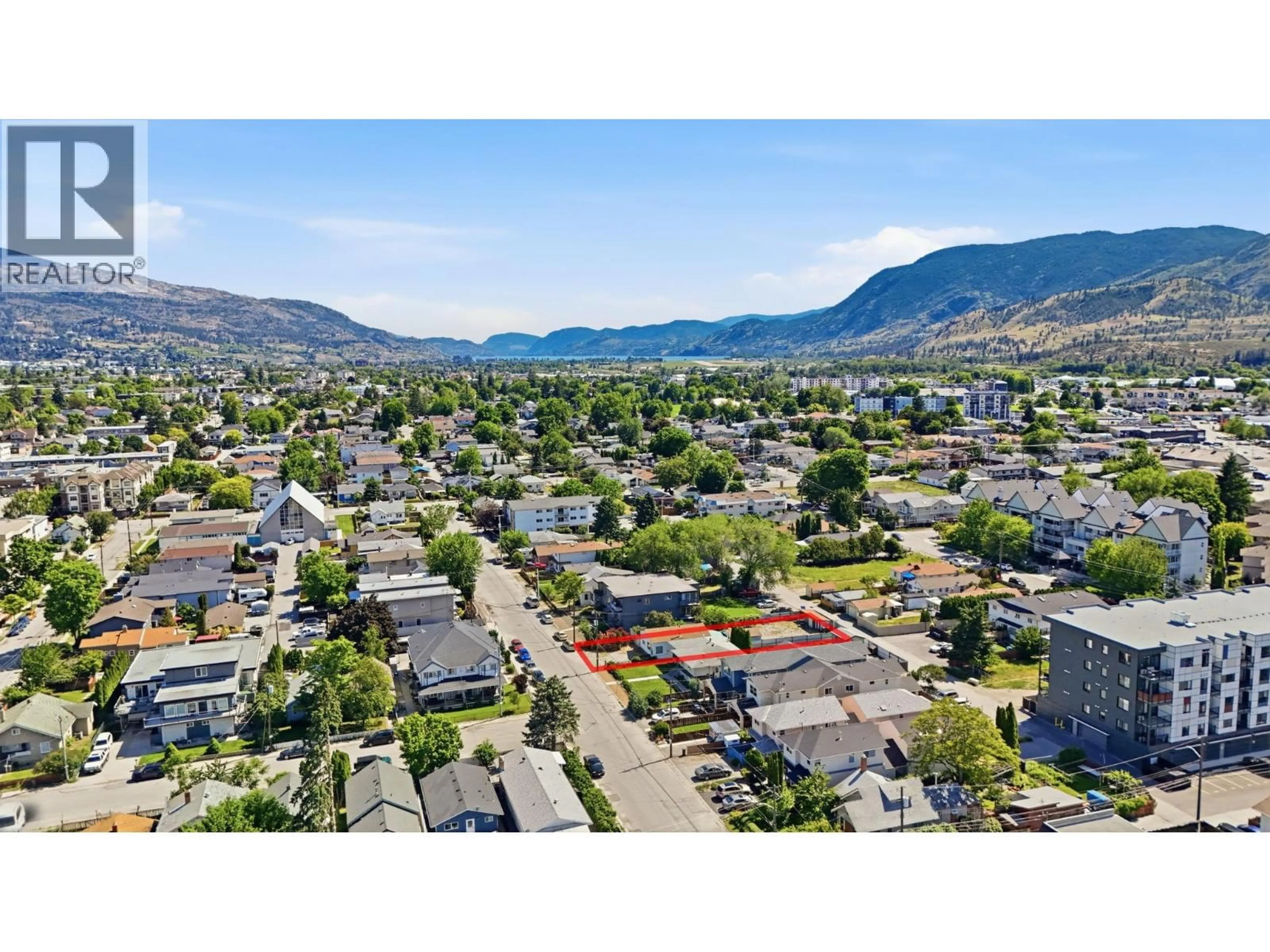 A pic from outside/outdoor area/front of a property/back of a property/a pic from drone, mountain view for 325 HAYNES STREET, Penticton British Columbia V2A5S1