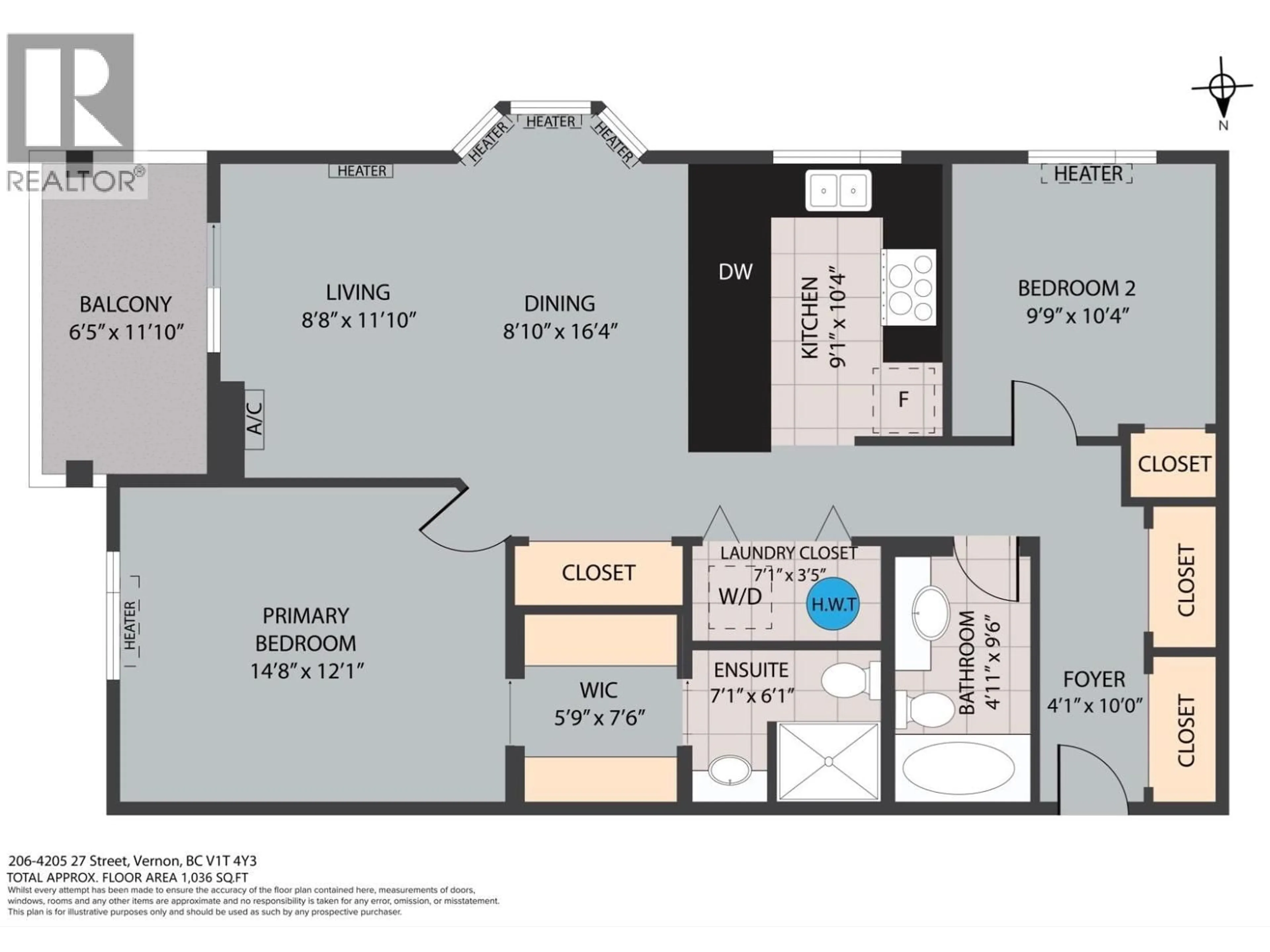 Floor plan for 206 - 4205 27 STREET, Vernon British Columbia V1T4Y3