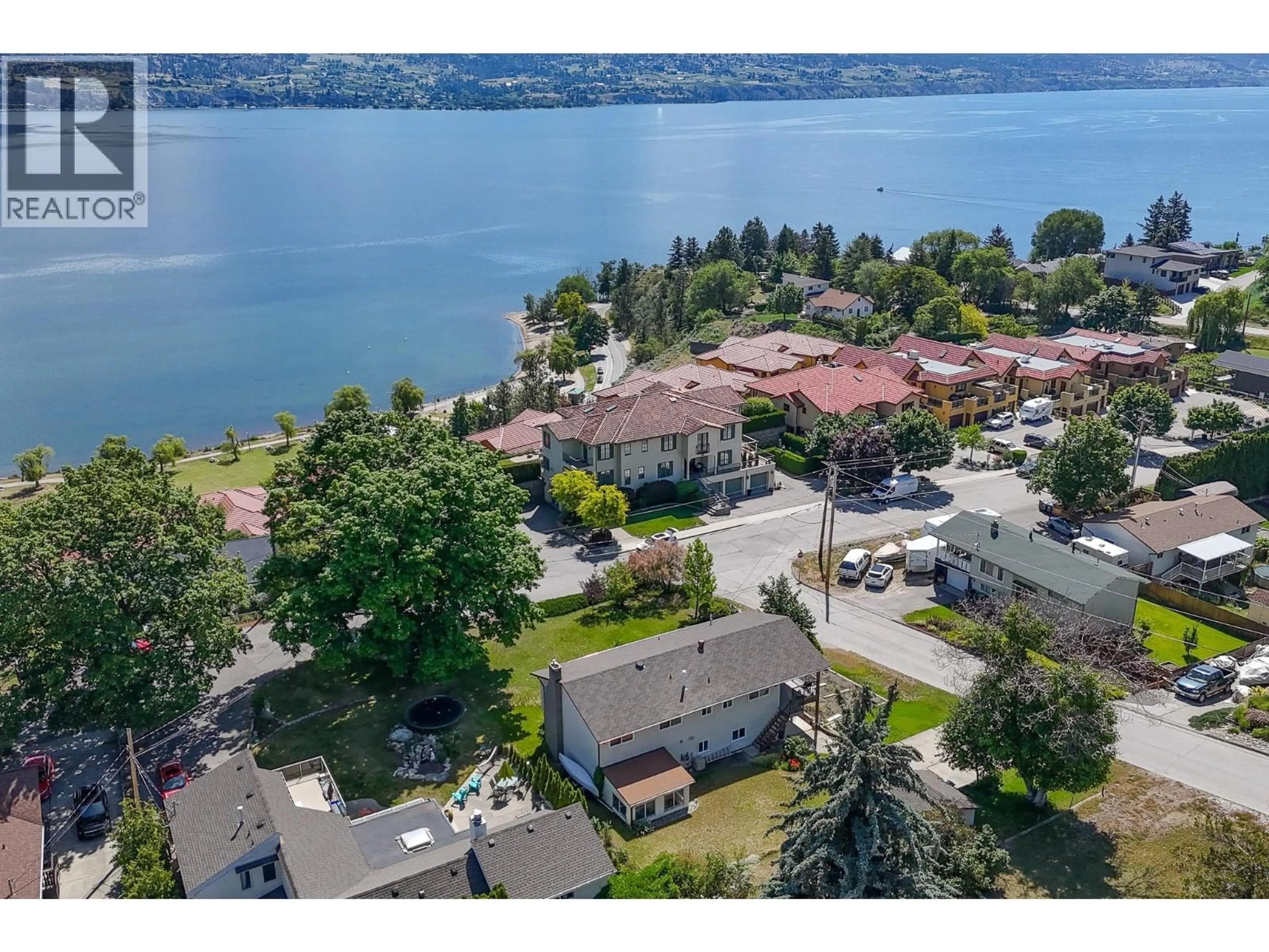 A pic from outside/outdoor area/front of a property/back of a property/a pic from drone, water/lake/river/ocean view for 14812 DOWNTON AVENUE, Summerland British Columbia V0H1Z1