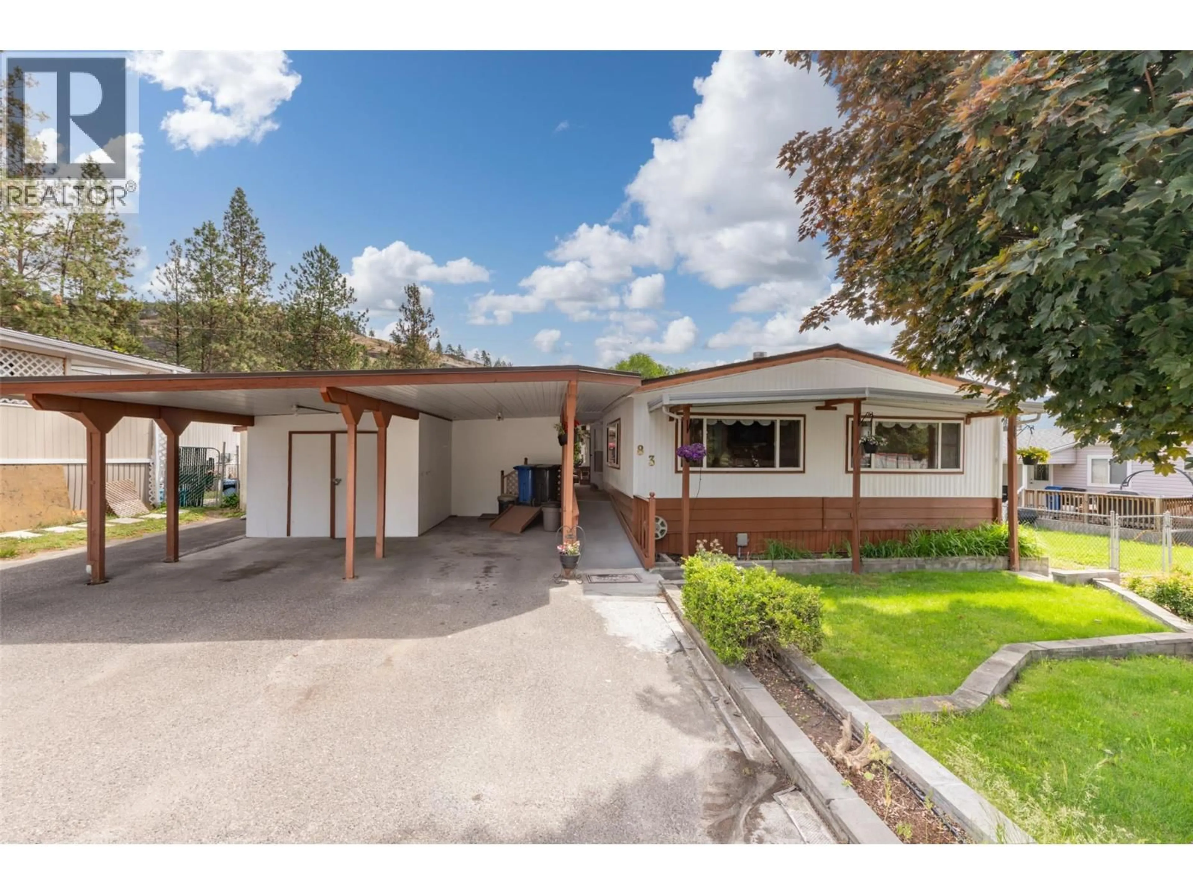A pic from outside/outdoor area/front of a property/back of a property/a pic from drone, street for 83 - 1860 BOUCHERIE ROAD, Westbank British Columbia V4T2A2