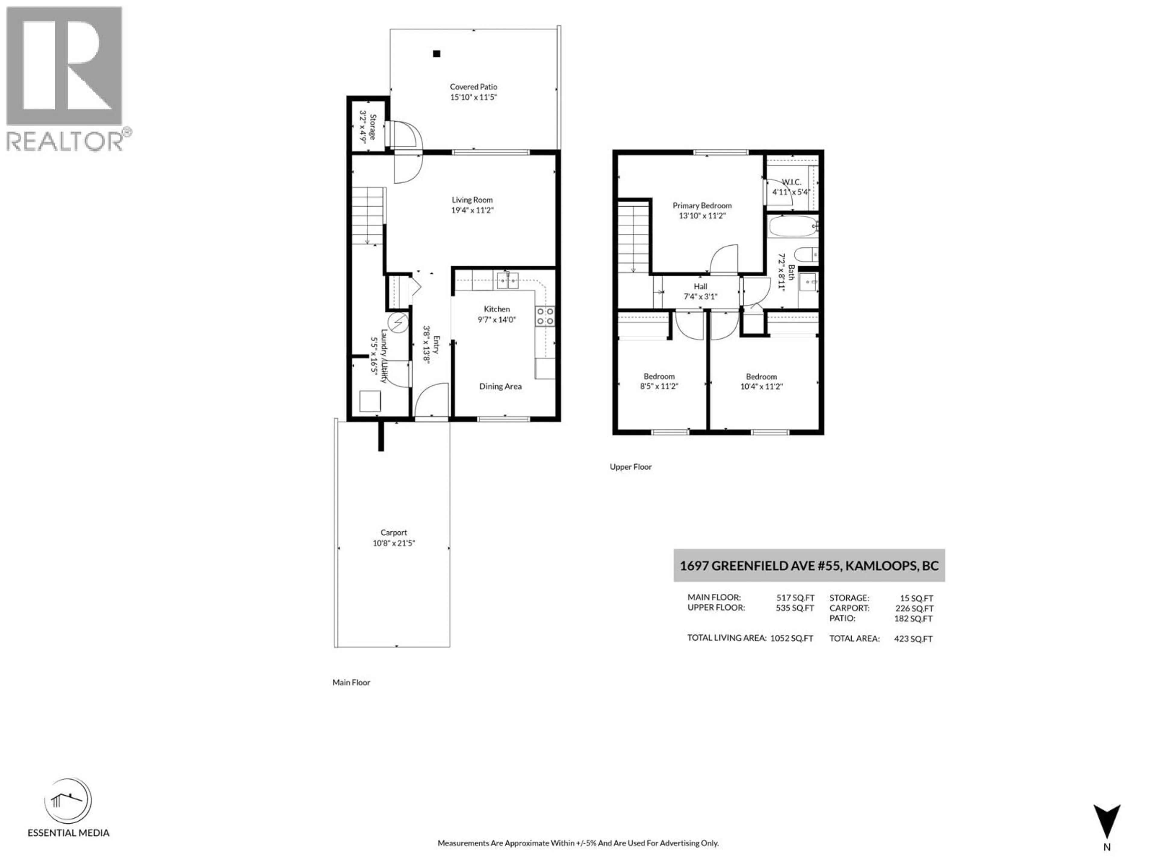 Floor plan for 55 - 1697 GREENFIELD AVENUE, Kamloops British Columbia V2B4N5