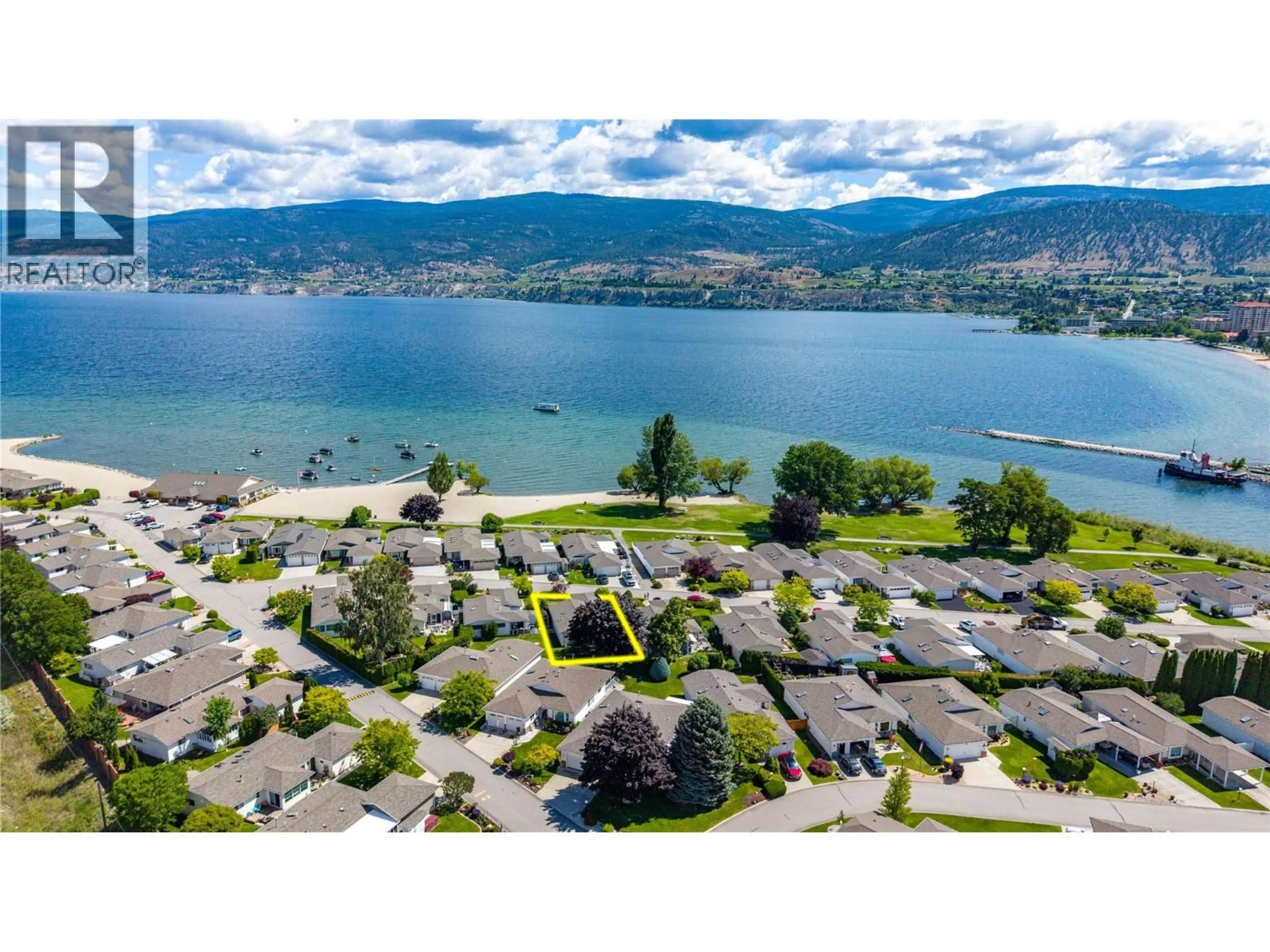 A pic from outside/outdoor area/front of a property/back of a property/a pic from drone, water/lake/river/ocean view for 64 KINGFISHER DRIVE, Penticton British Columbia V2A8K6