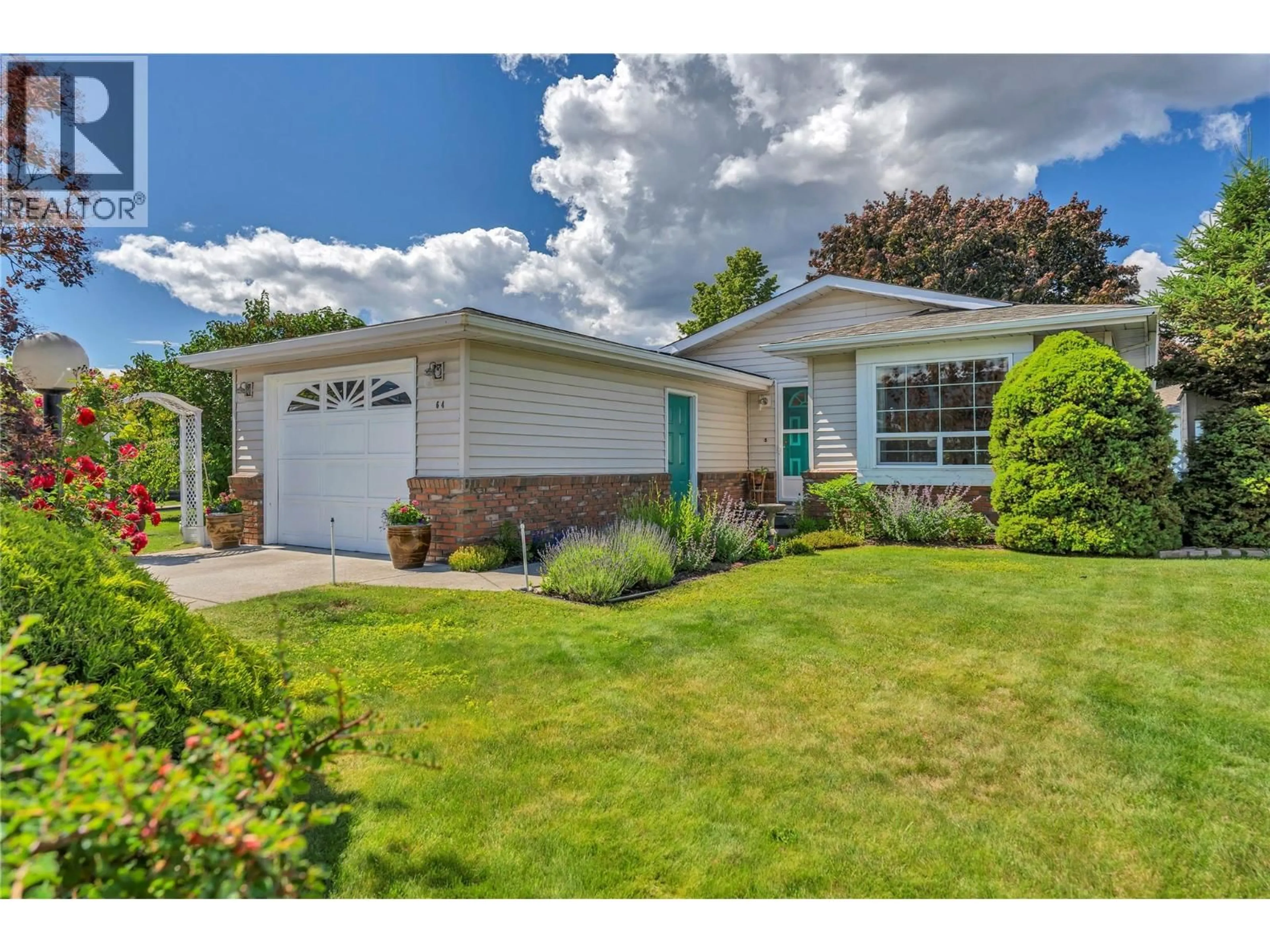 Home with vinyl exterior material, street for 64 KINGFISHER DRIVE, Penticton British Columbia V2A8K6