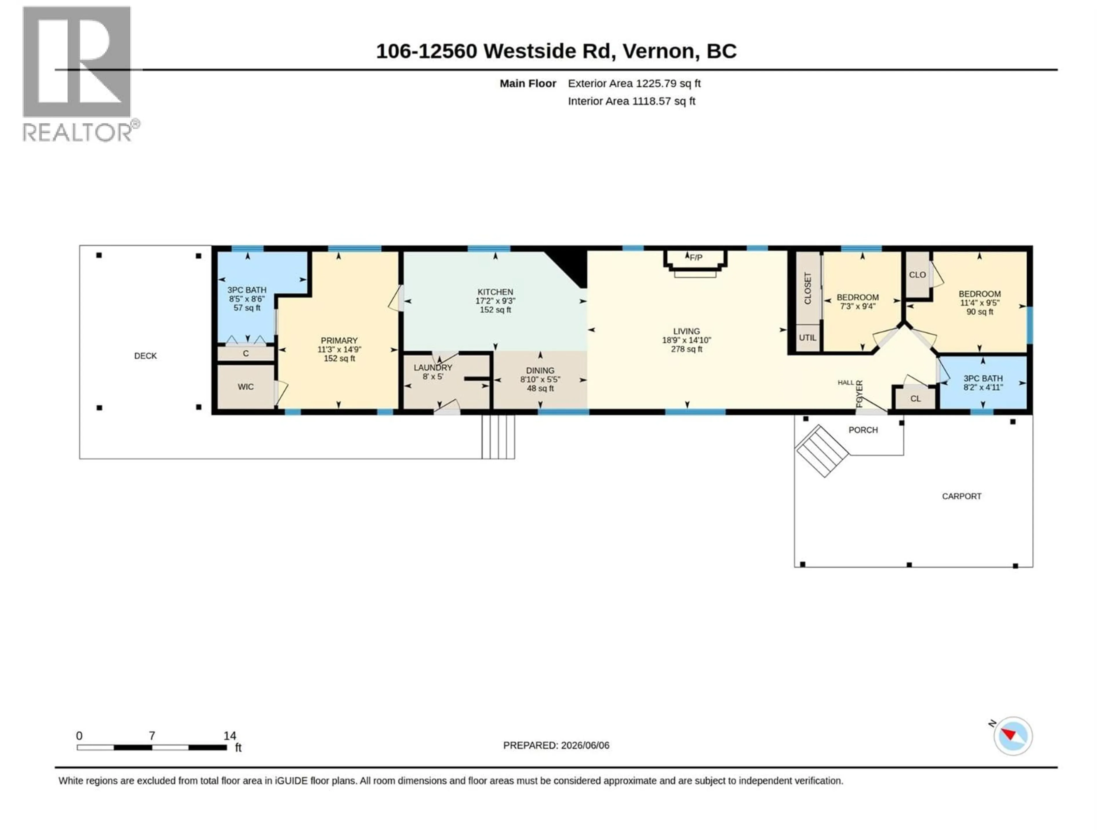 Floor plan for 106 - 12560 WESTSIDE ROAD, Vernon British Columbia V1H1S9