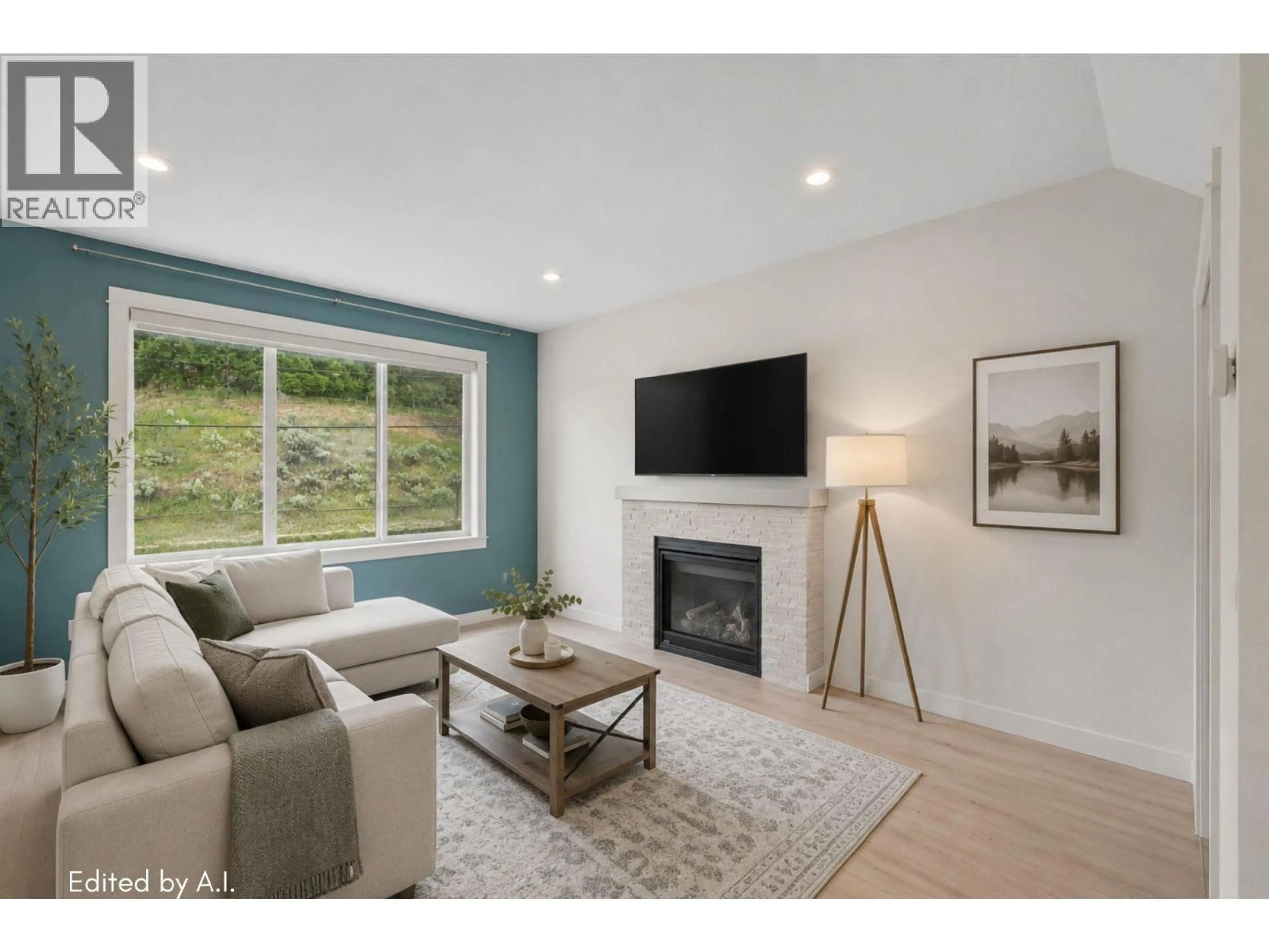 Living room with furniture, wood/laminate floor for 376 WING PLACE, Kamloops British Columbia V2C0H2