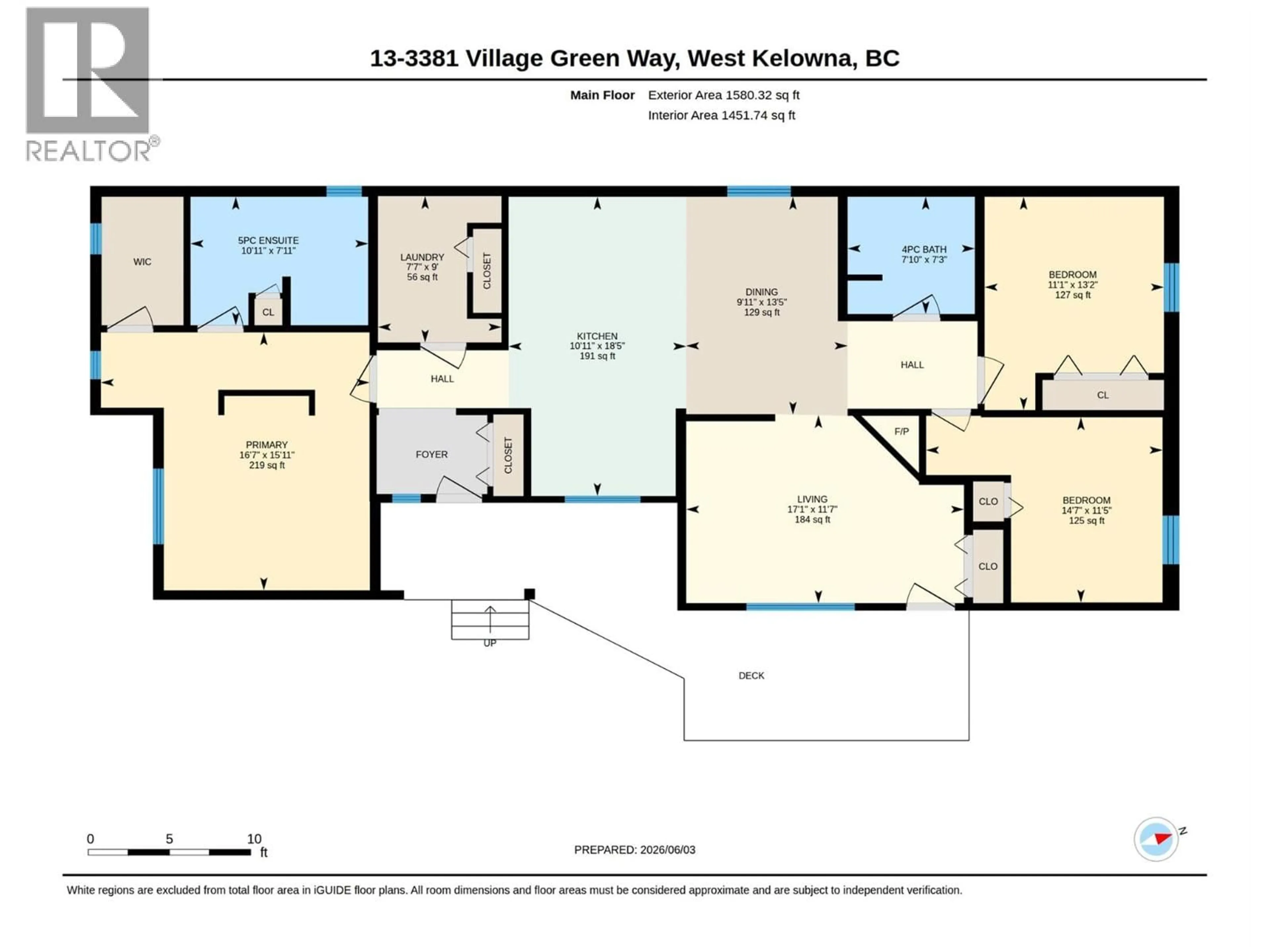 Floor plan for 13 - 3381 VILLAGE GREEN WAY, West Kelowna British Columbia V4T1L2