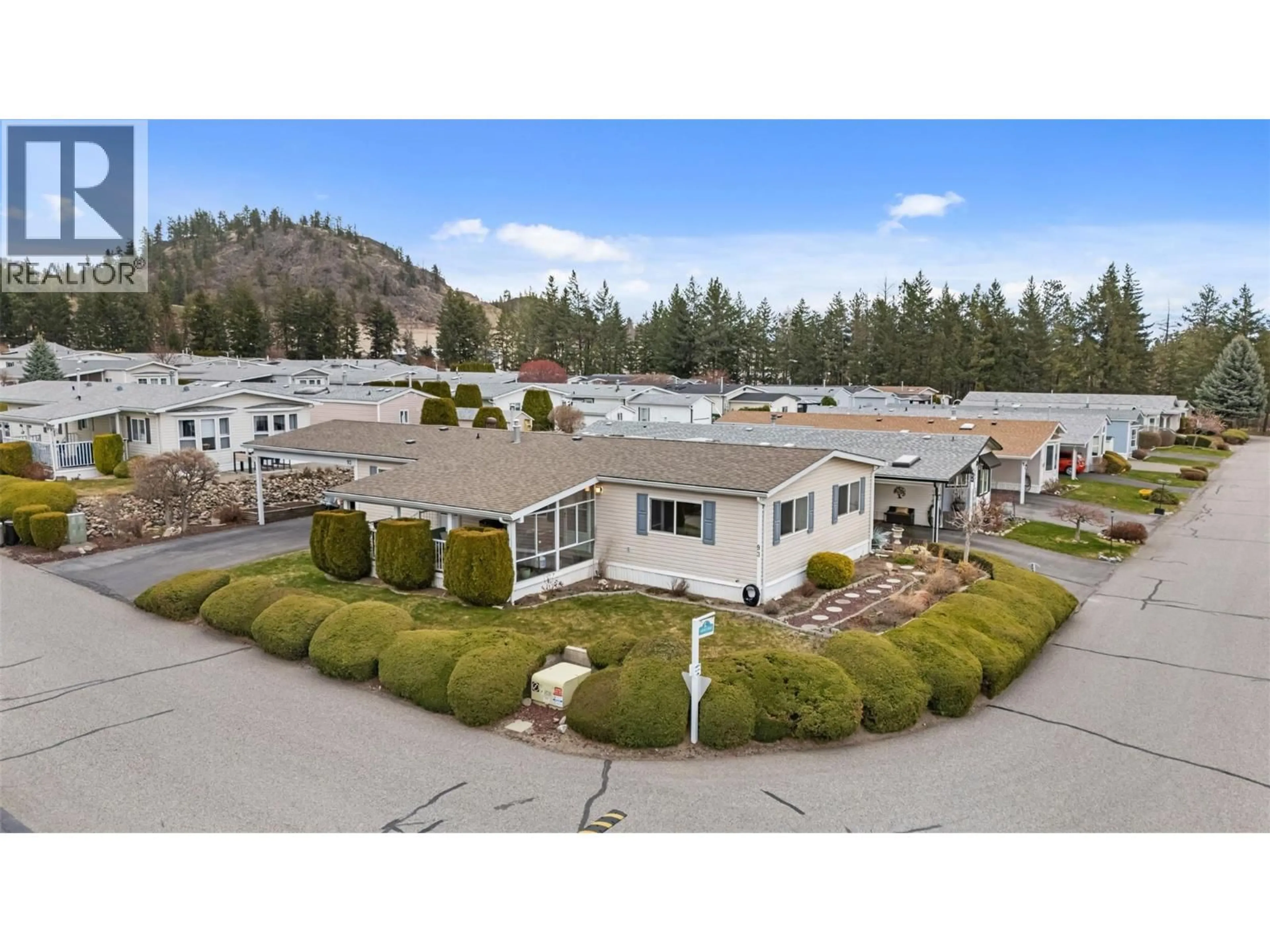 A pic from outside/outdoor area/front of a property/back of a property/a pic from drone, mountain view for 93 - 1850 SHANNON LAKE ROAD, West Kelowna British Columbia V4T1L6