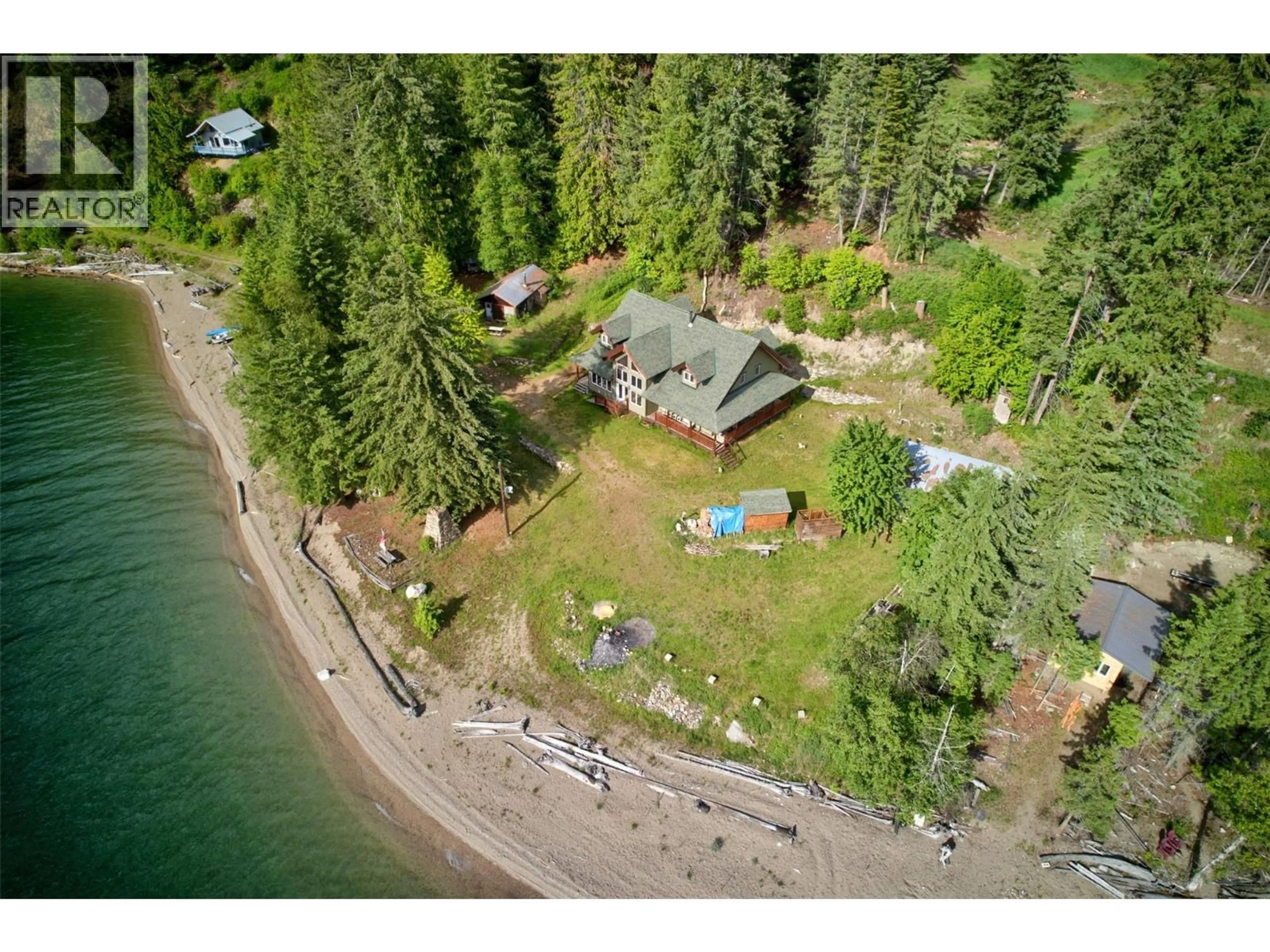 A pic from outside/outdoor area/front of a property/back of a property/a pic from drone, water/lake/river/ocean view for 1851 JOHNSONS LANDING ROAD, Johnsons Landing British Columbia V0G1B0