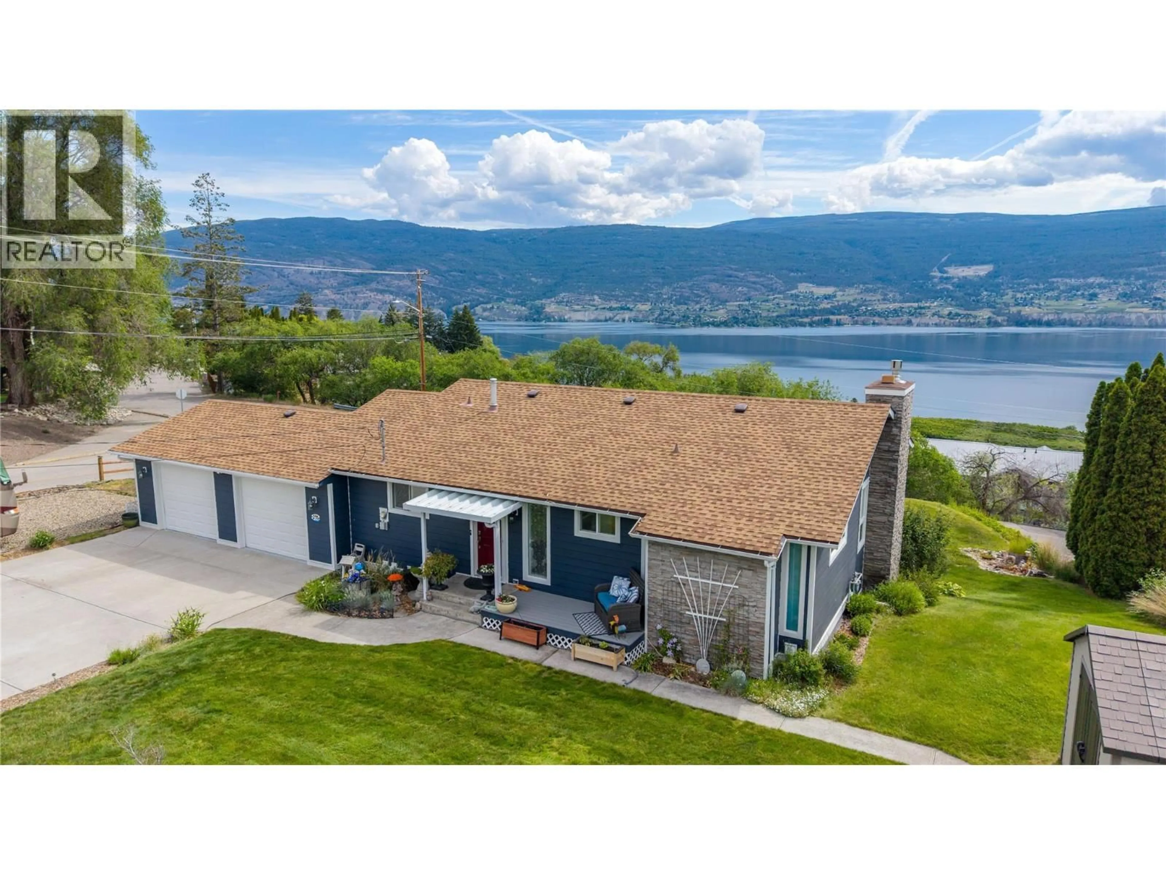 A pic from outside/outdoor area/front of a property/back of a property/a pic from drone, water/lake/river/ocean view for 5319 WHITE STREET, Summerland British Columbia V0H1Z7