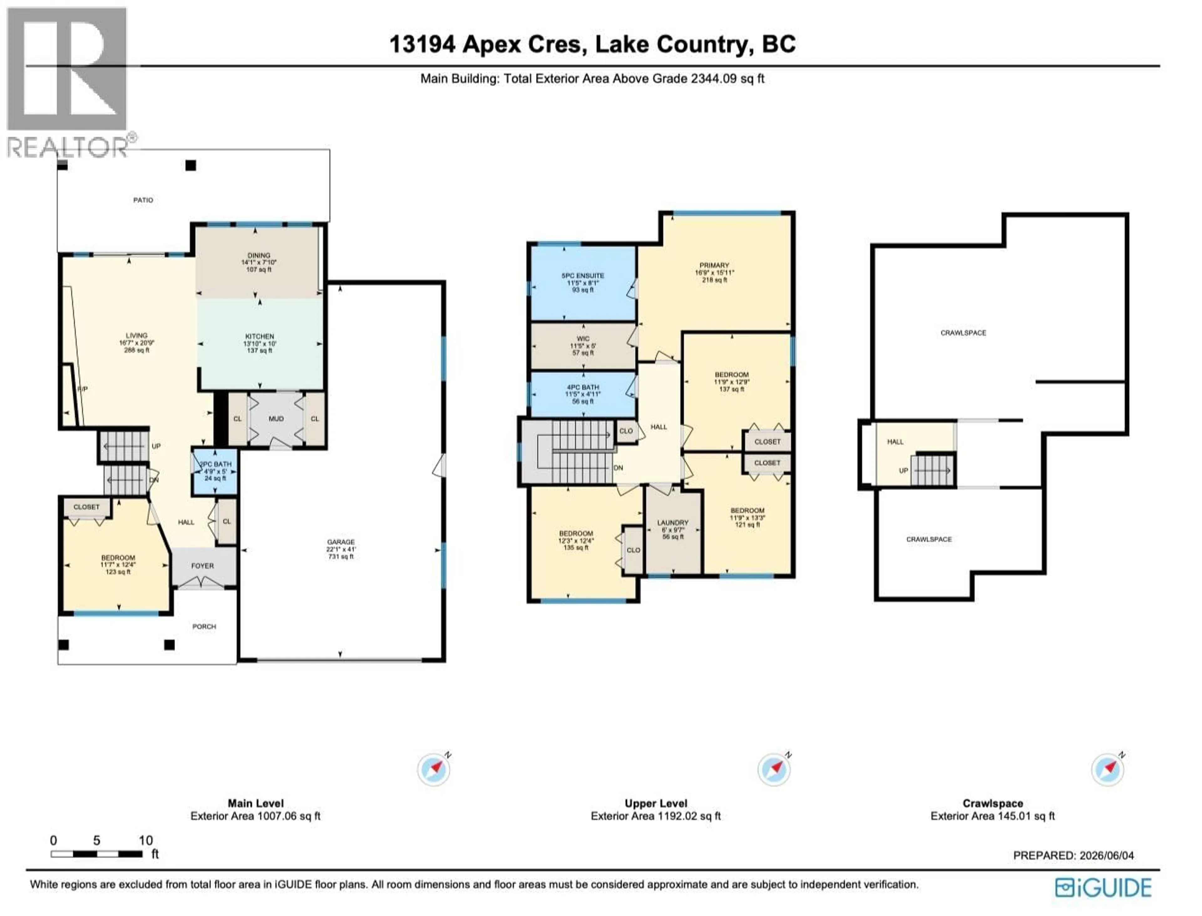 Floor plan for 13194 APEX CRESCENT, Lake Country British Columbia V4V2W1