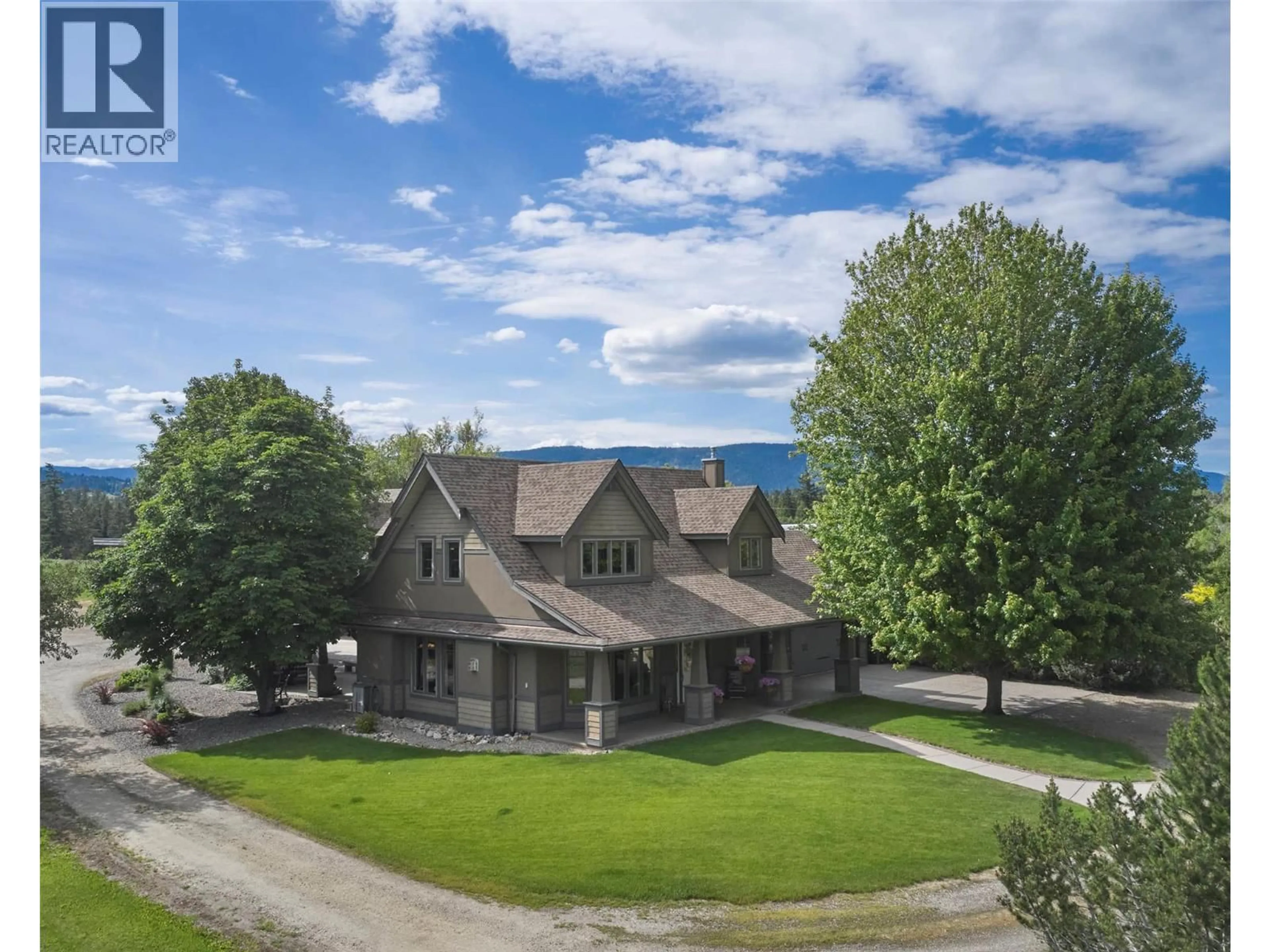 A pic from outside/outdoor area/front of a property/back of a property/a pic from drone, mountain view for 4201 HIGHLAND PARK ROAD, Armstrong British Columbia V4Y0L3