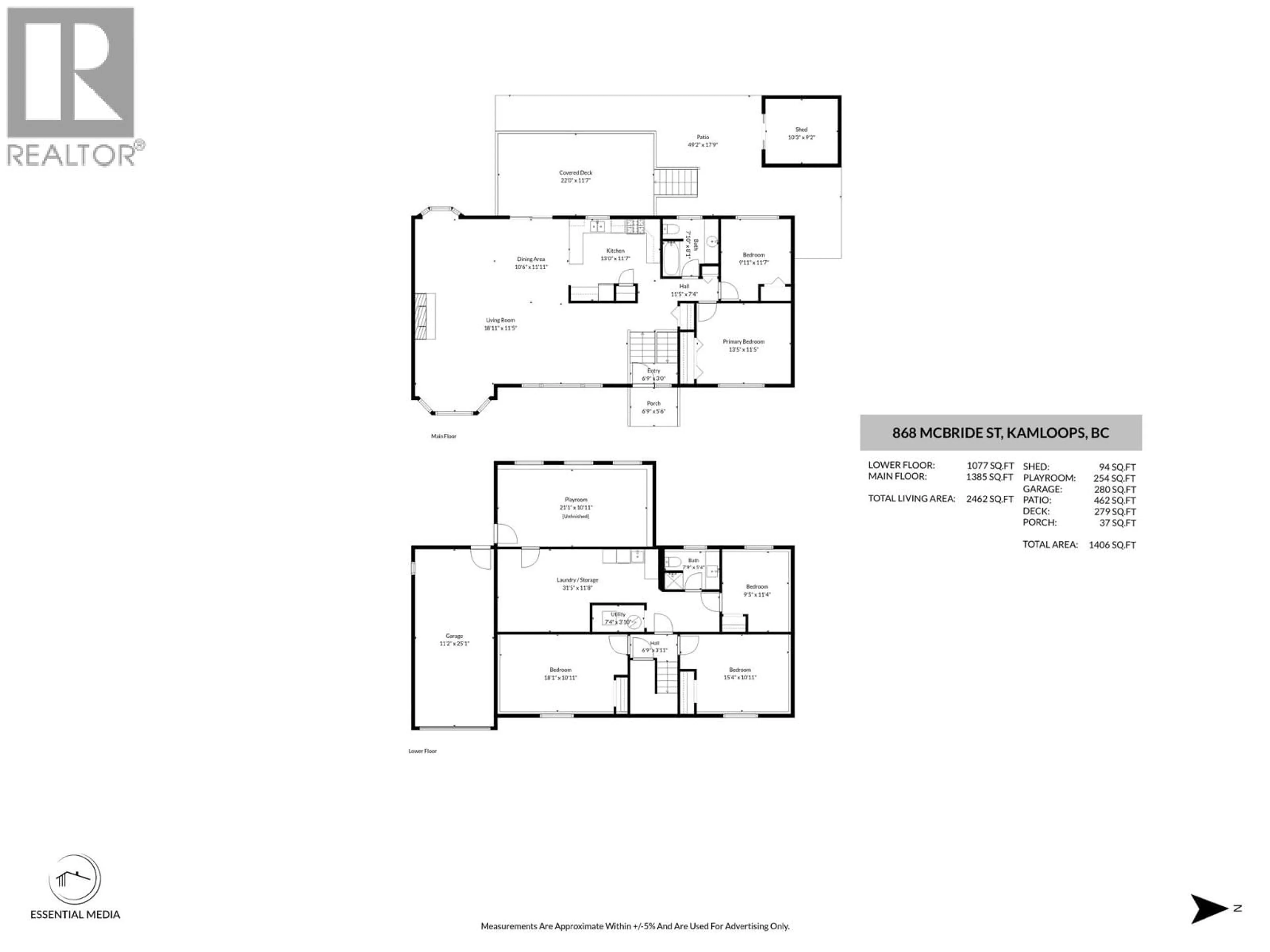 Floor plan for 868 MCBRIDE STREET, Kamloops British Columbia V2B5S3