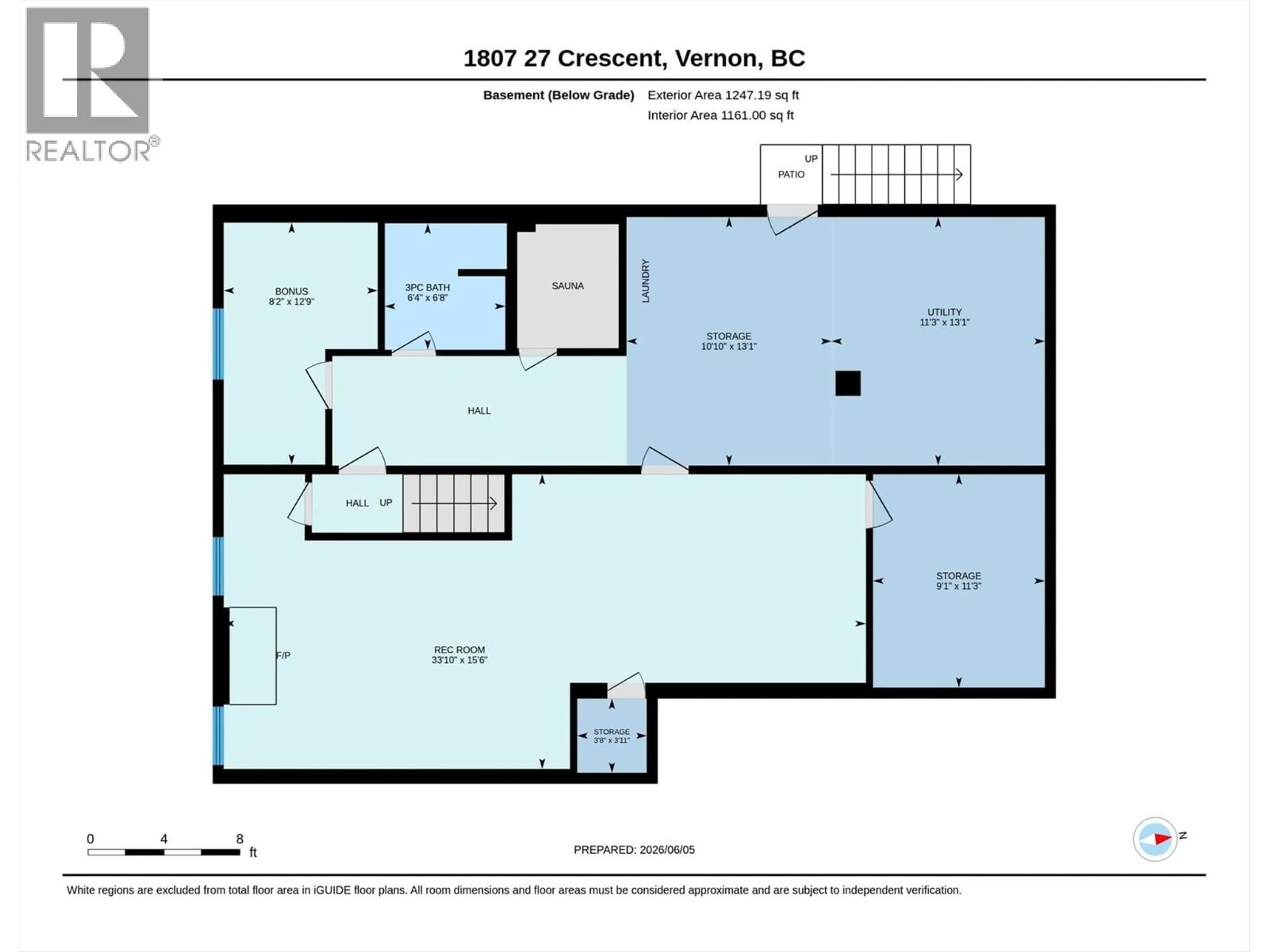 Floor plan for 1807 27 CRESCENT, Vernon British Columbia V1T1R3