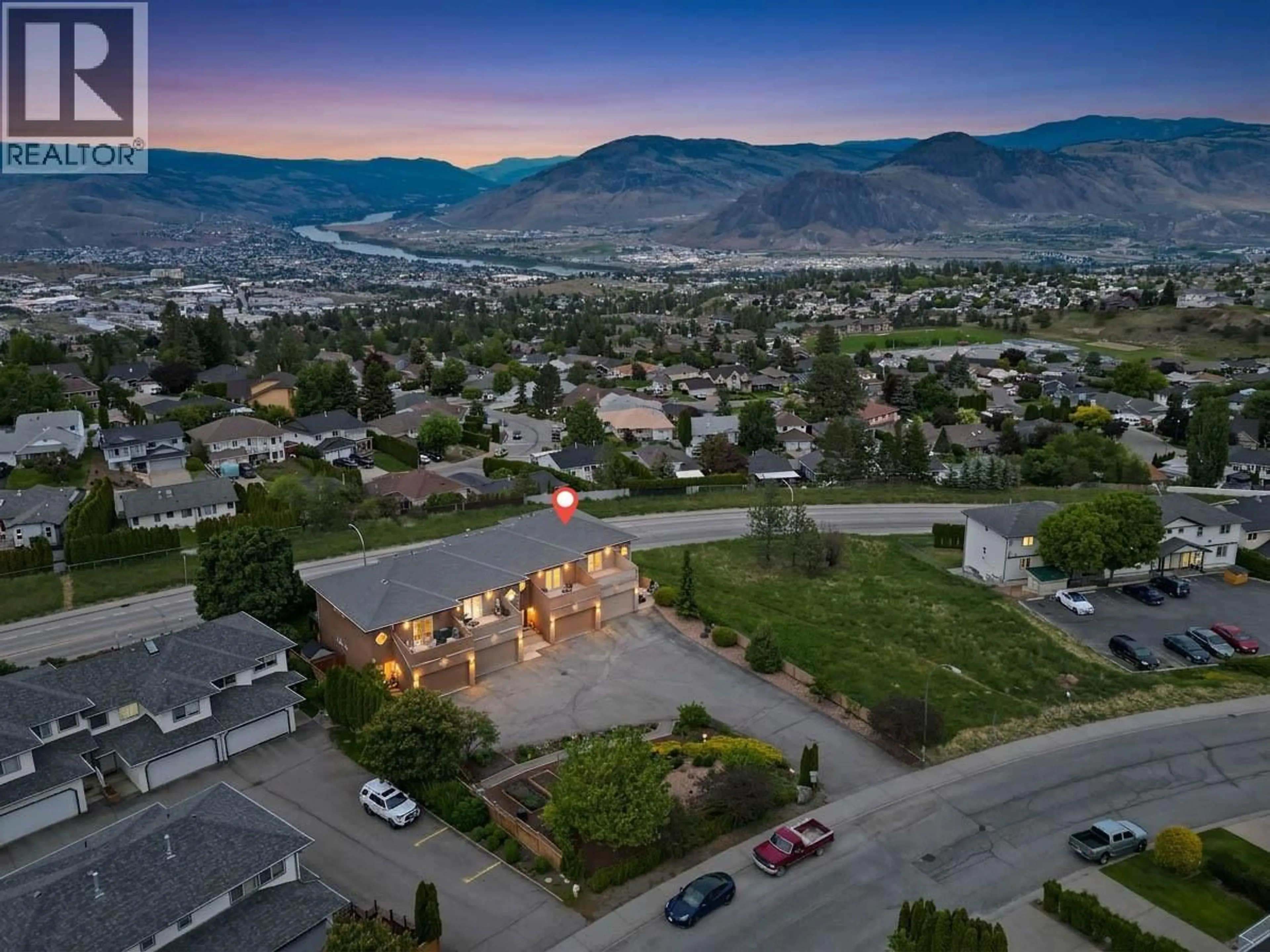 A pic from outside/outdoor area/front of a property/back of a property/a pic from drone, mountain view for 4 - 776 DUNROBIN DRIVE, Kamloops British Columbia V1S1X3