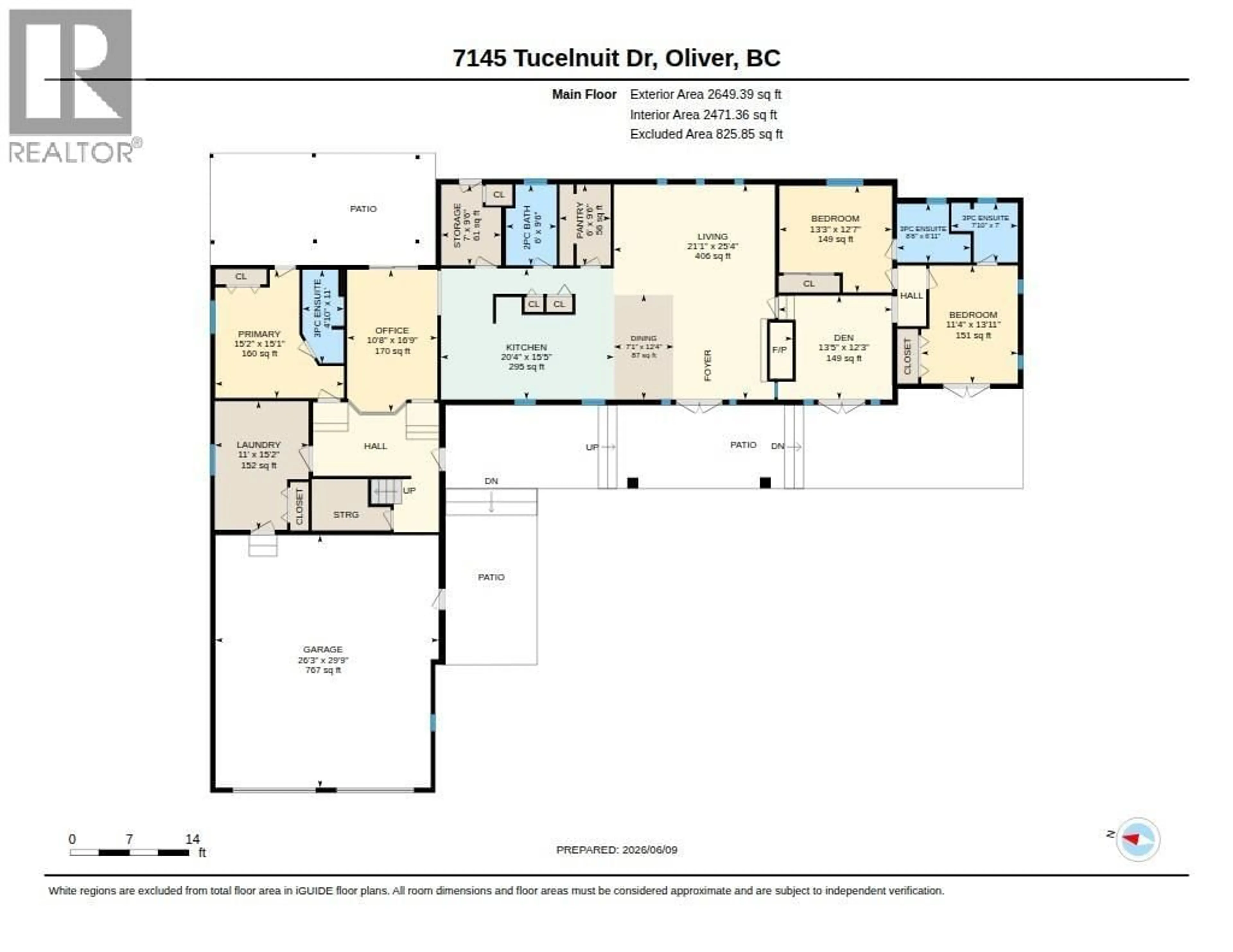 Floor plan for 7145 TUCELNUIT DRIVE, Oliver British Columbia V0H1T2