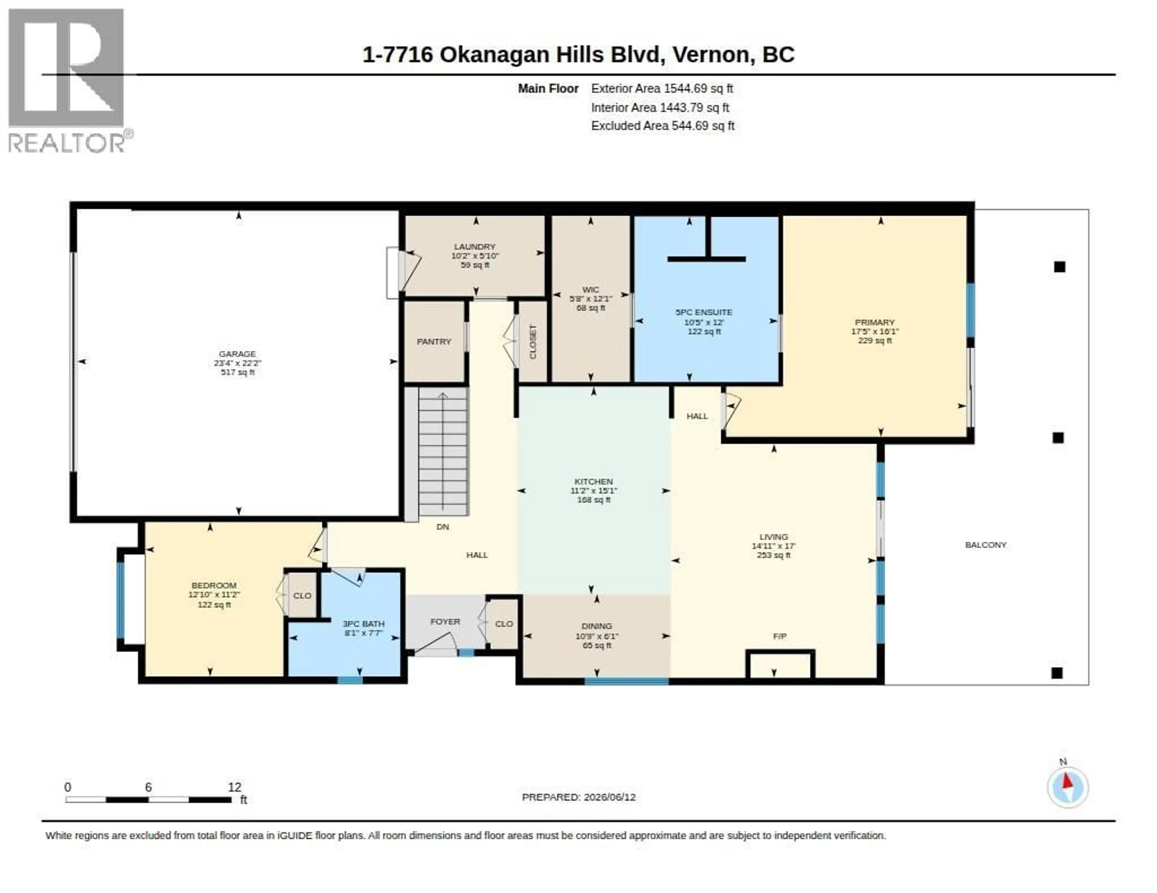 Floor plan for 1 - 7716 OKANAGAN HILLS BOULEVARD, Vernon British Columbia V1H1Z9