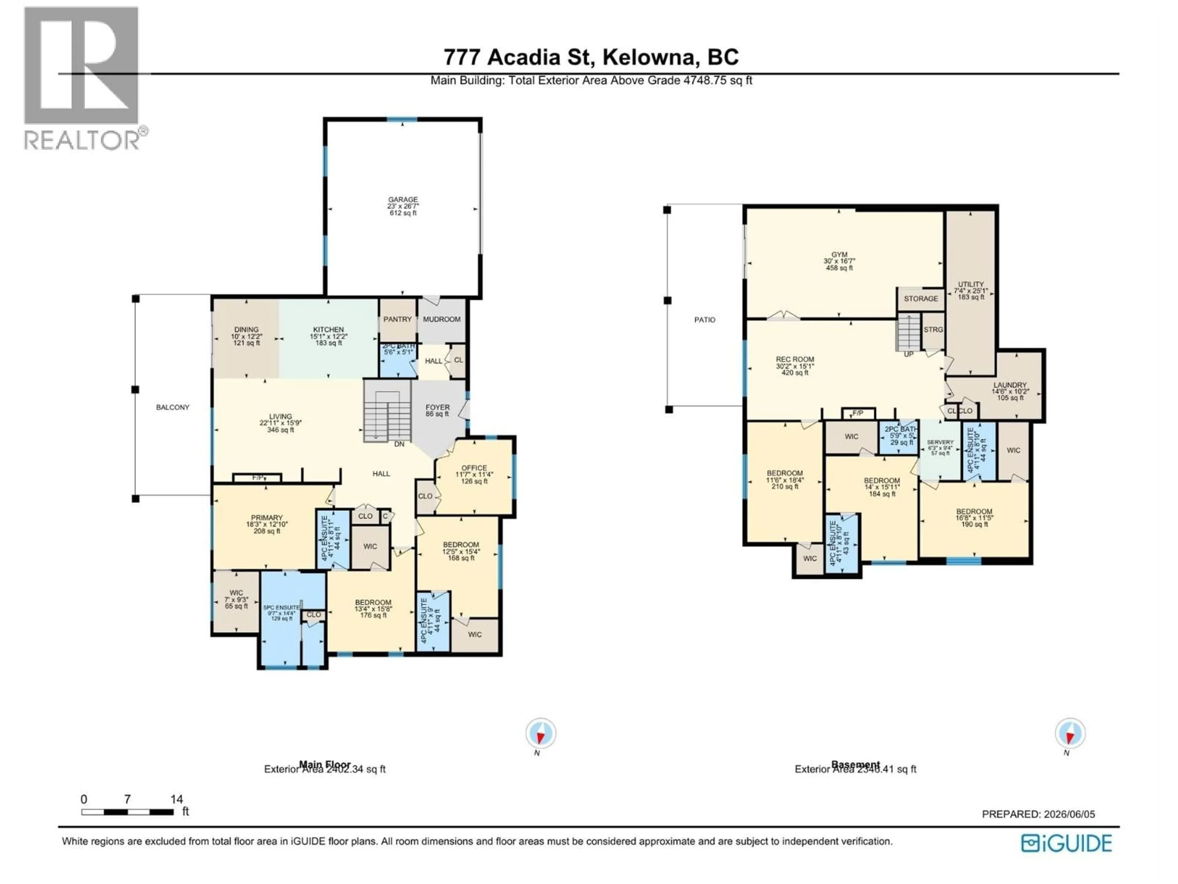 Floor plan for 777 ACADIA STREET, Kelowna British Columbia V1V0A8