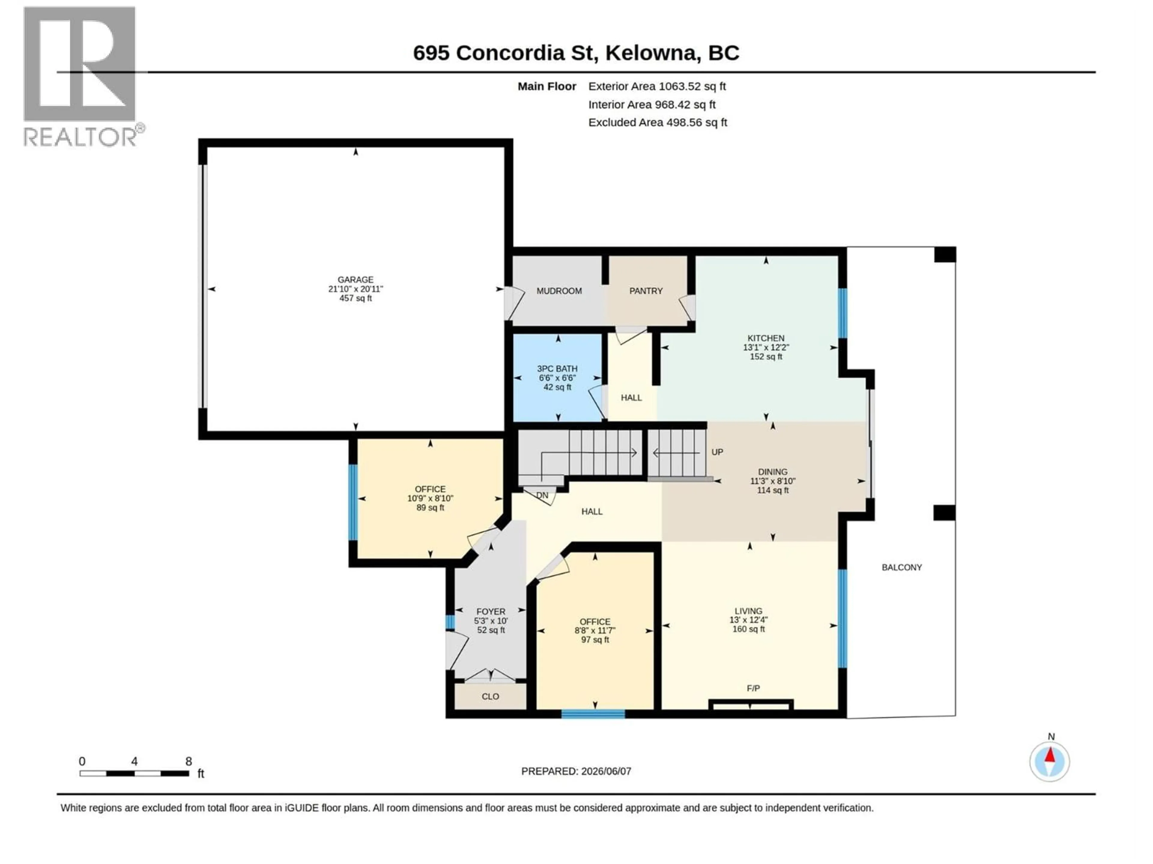 Floor plan for 695 CONCORDIA STREET, Kelowna British Columbia V1V0A9