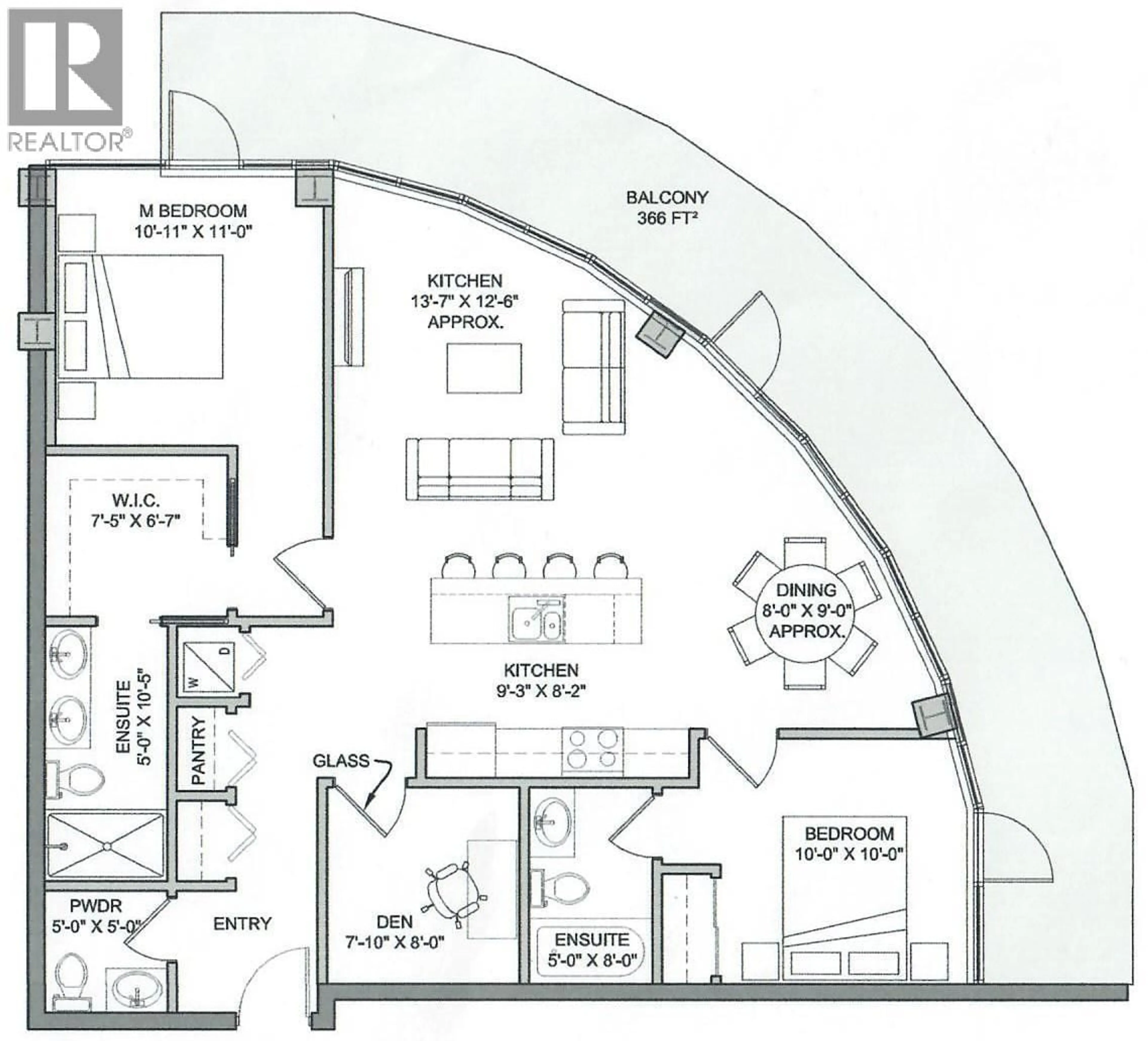 Floor plan for 405 - 1232 ELLIS STREET, Kelowna British Columbia V1Y1Z4