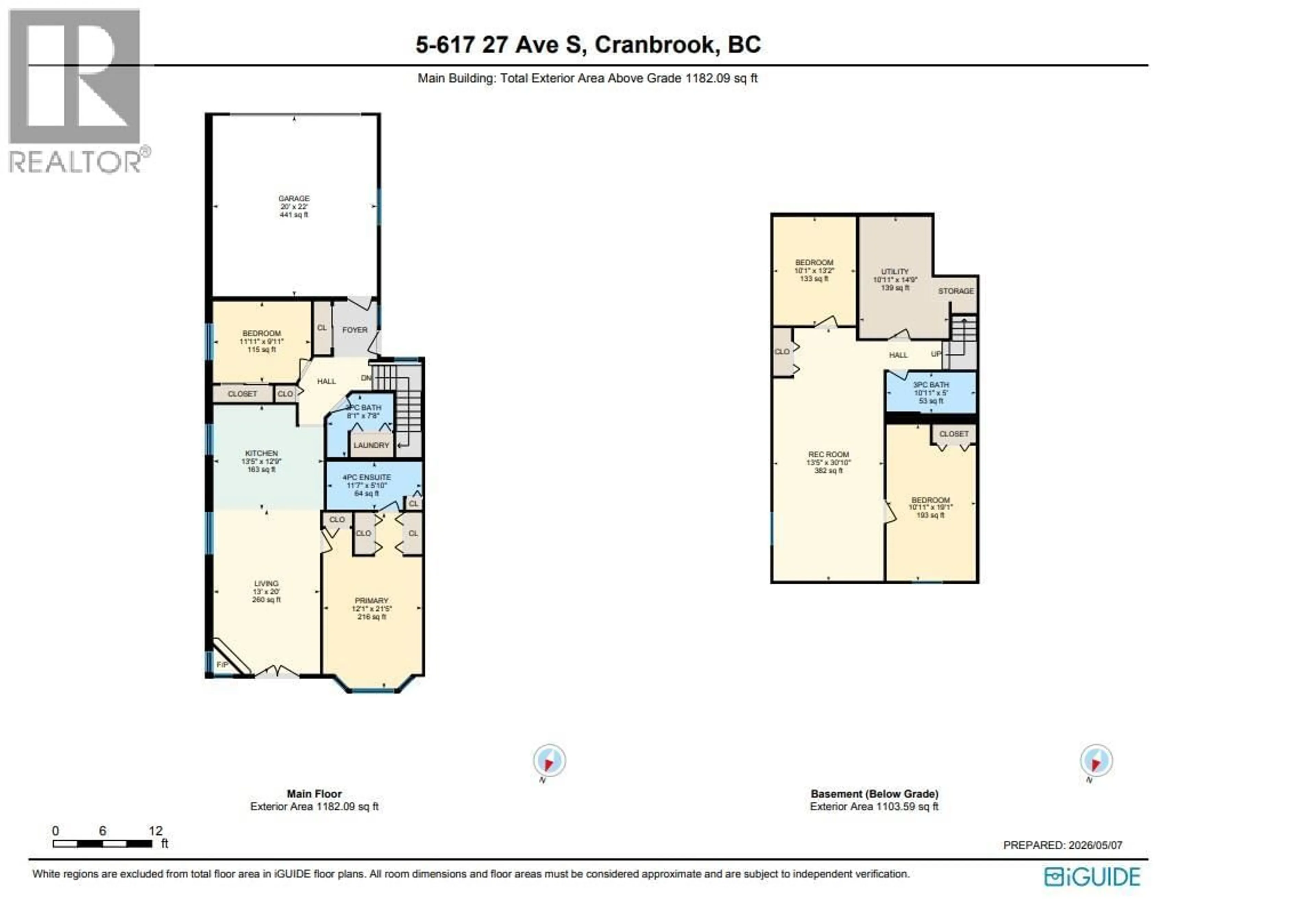 Floor plan for 5 - 617 27TH AVENUE SOUTH, Cranbrook British Columbia V1C6L1