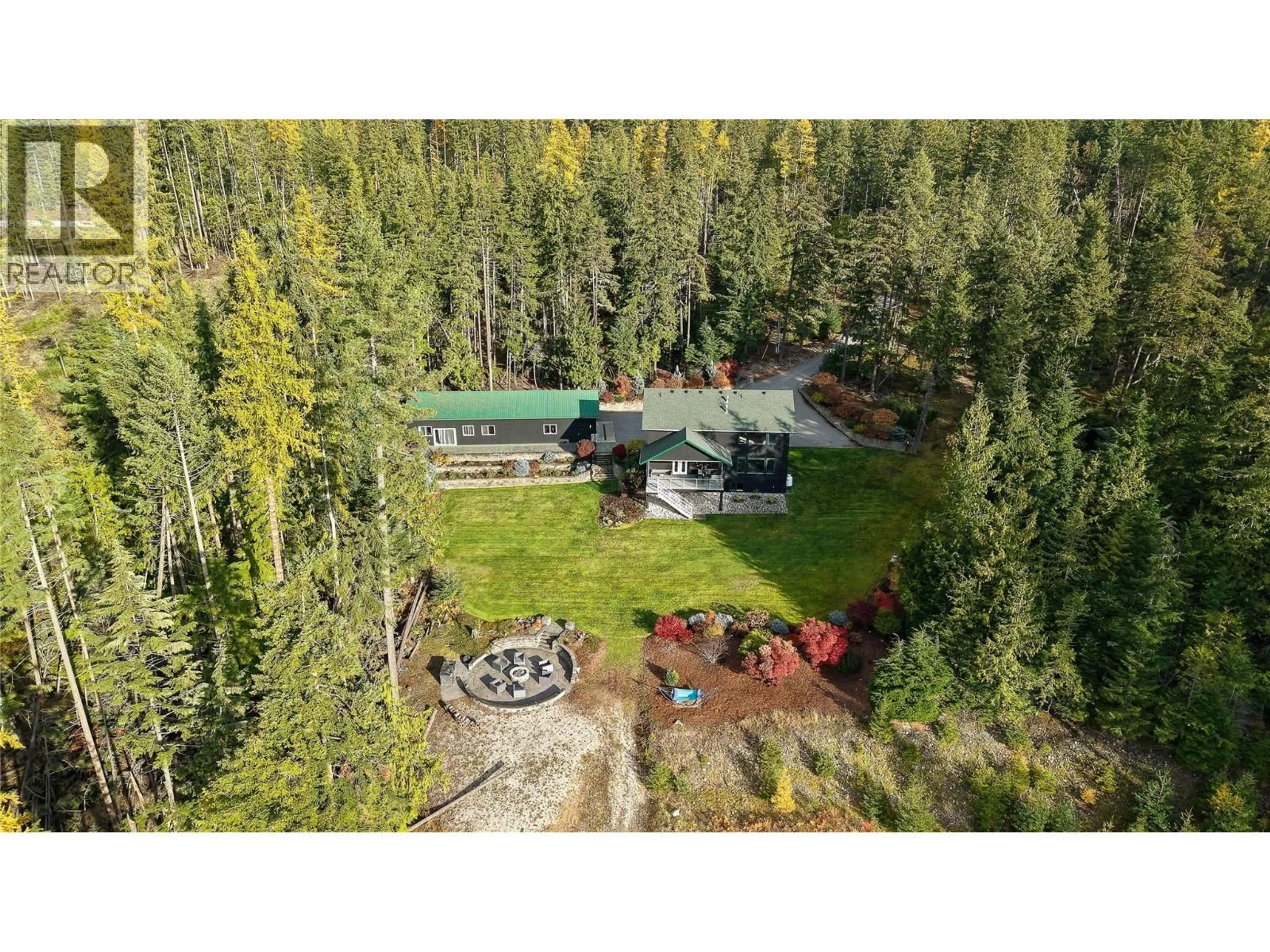A pic from outside/outdoor area/front of a property/back of a property/a pic from drone, forest/trees view for 2600 HIGHWAY 23 OTHER NORTH, Nakusp British Columbia V0G1R0