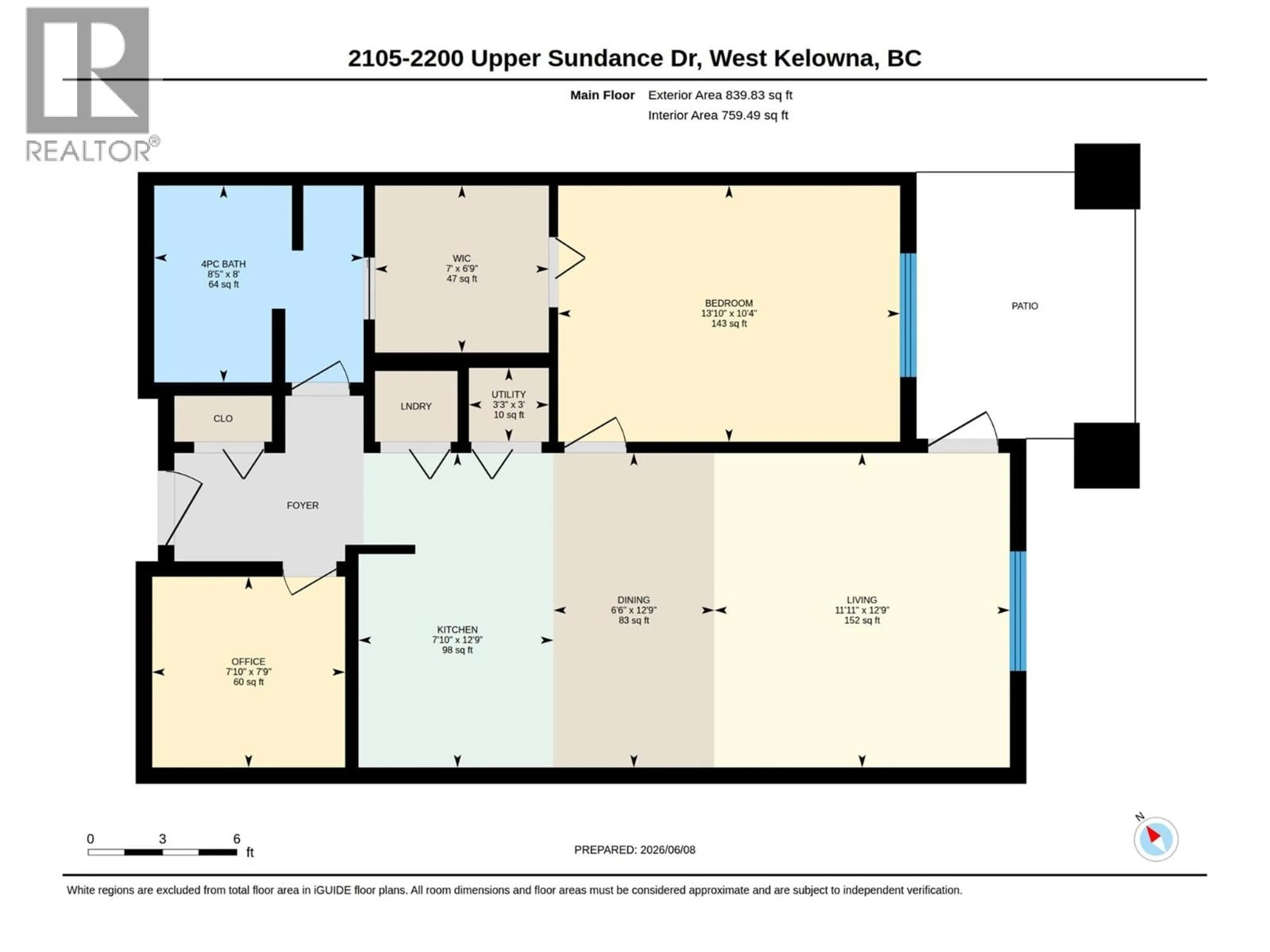 Floor plan for 2105 - 2200 UPPER SUNDANCE DRIVE, West Kelowna British Columbia V4T3E8