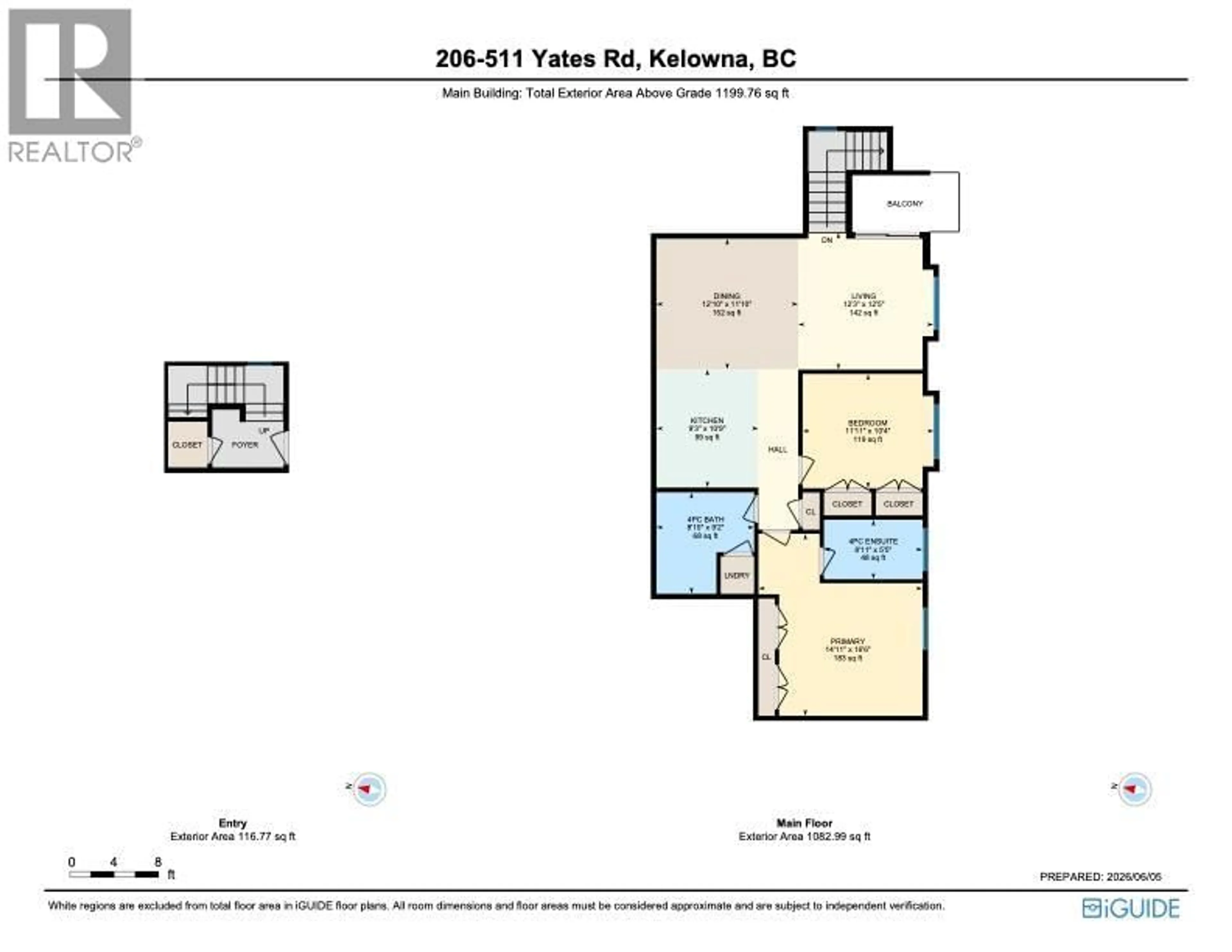 Floor plan for 206 - 511 YATES ROAD NORTH, Kelowna British Columbia V1V2X2