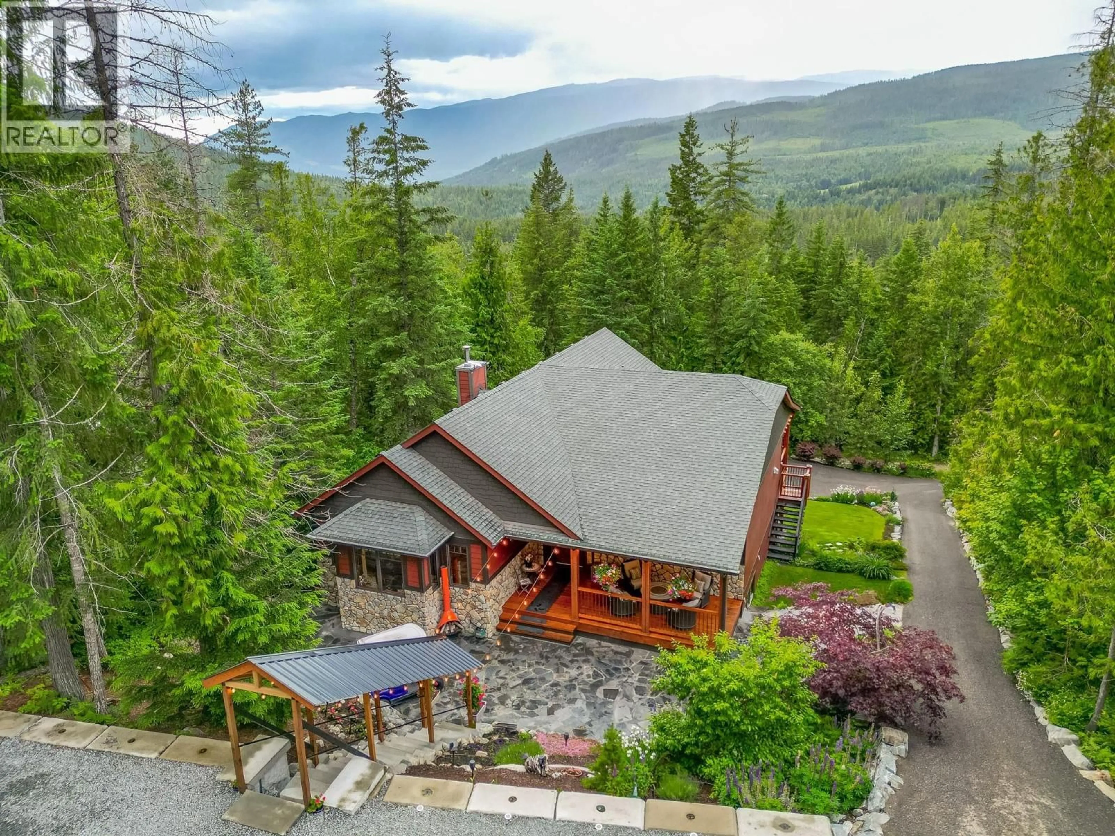 A pic from outside/outdoor area/front of a property/back of a property/a pic from drone, mountain view for 82 WALKER ROAD, Enderby British Columbia V0E1V5