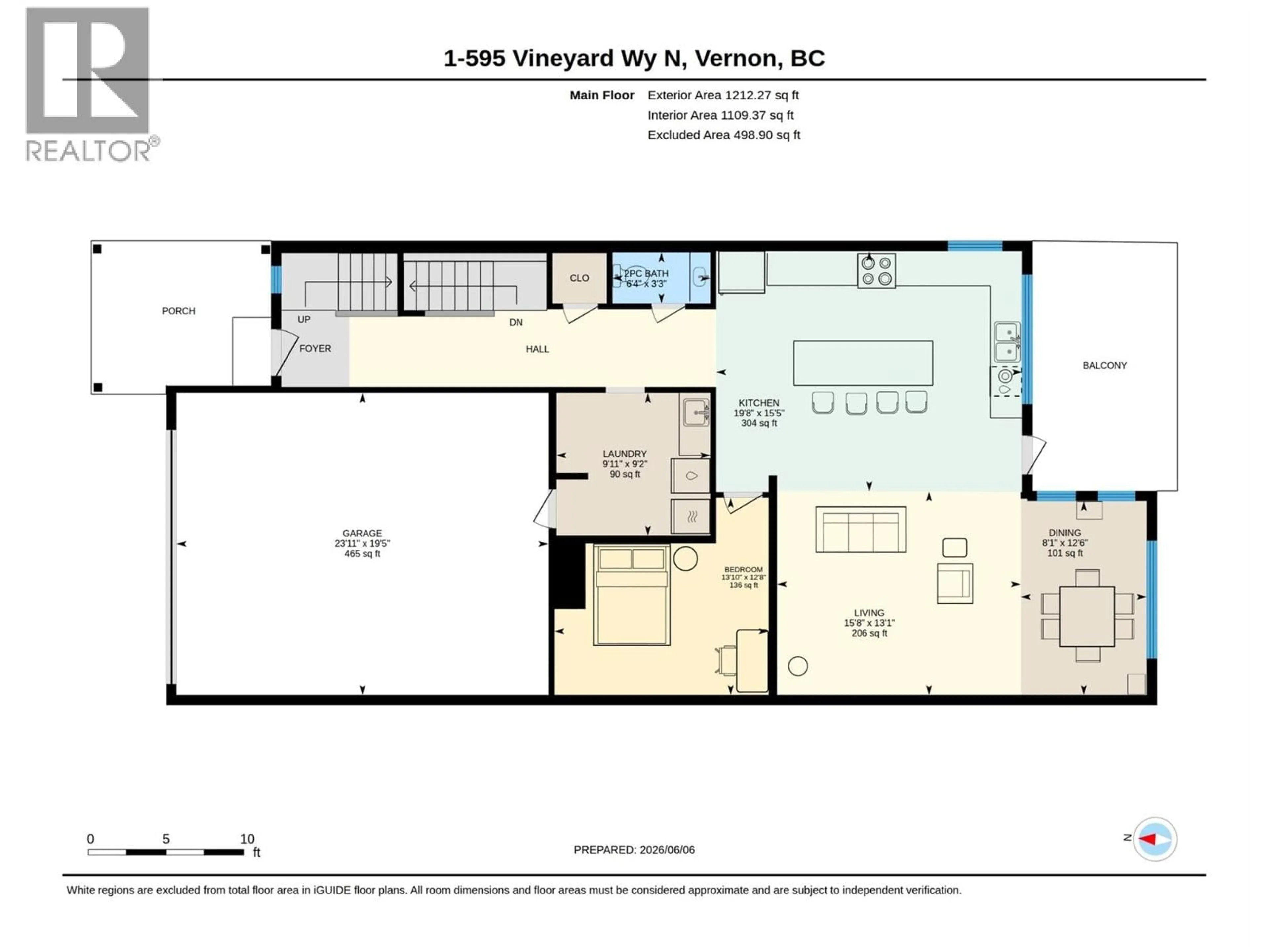 Floor plan for 1 - 595 VINEYARD WAY NORTH, Vernon British Columbia V1H2M2