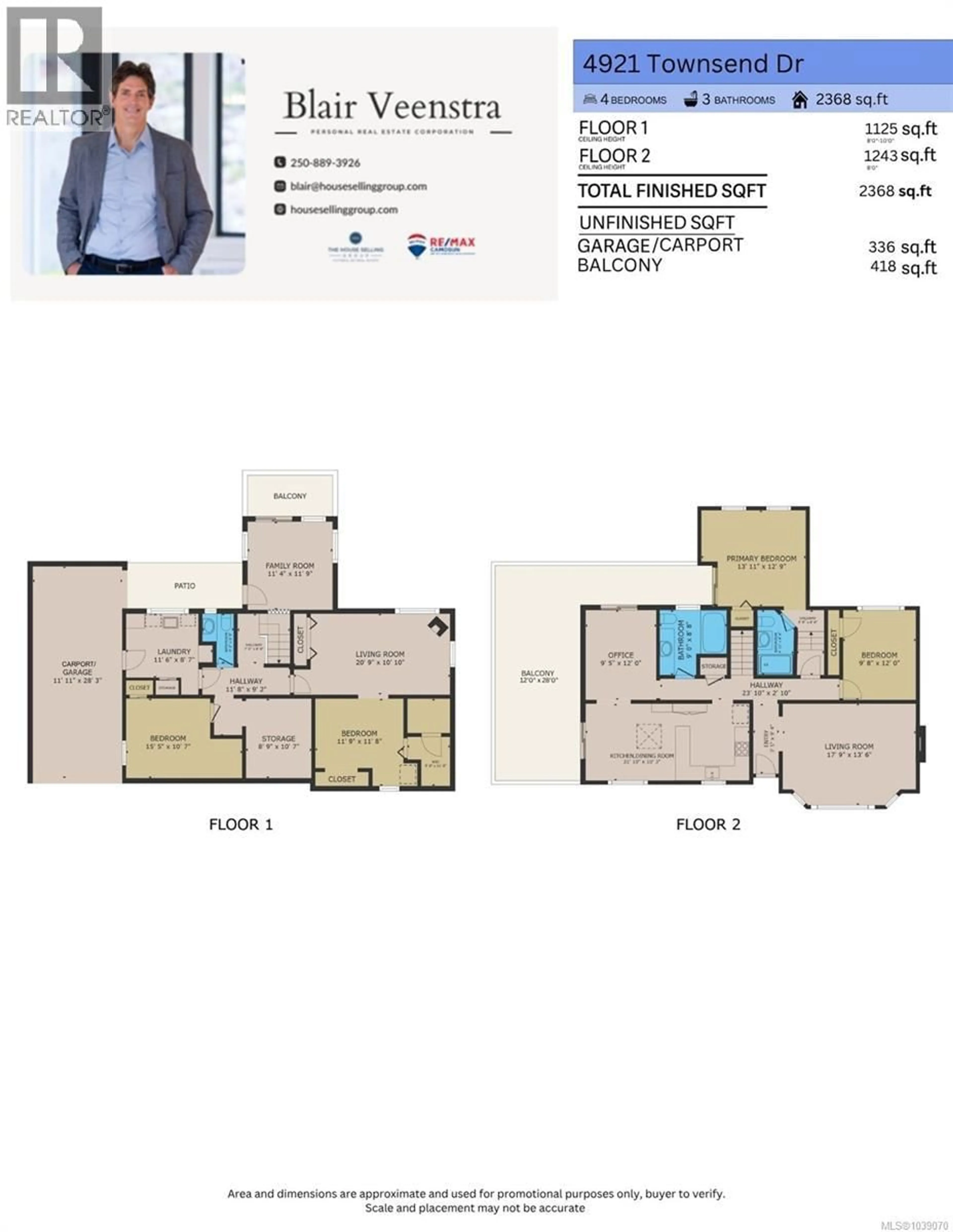 Floor plan for 4921 TOWNSEND DRIVE, Saanich British Columbia V8Z5P2
