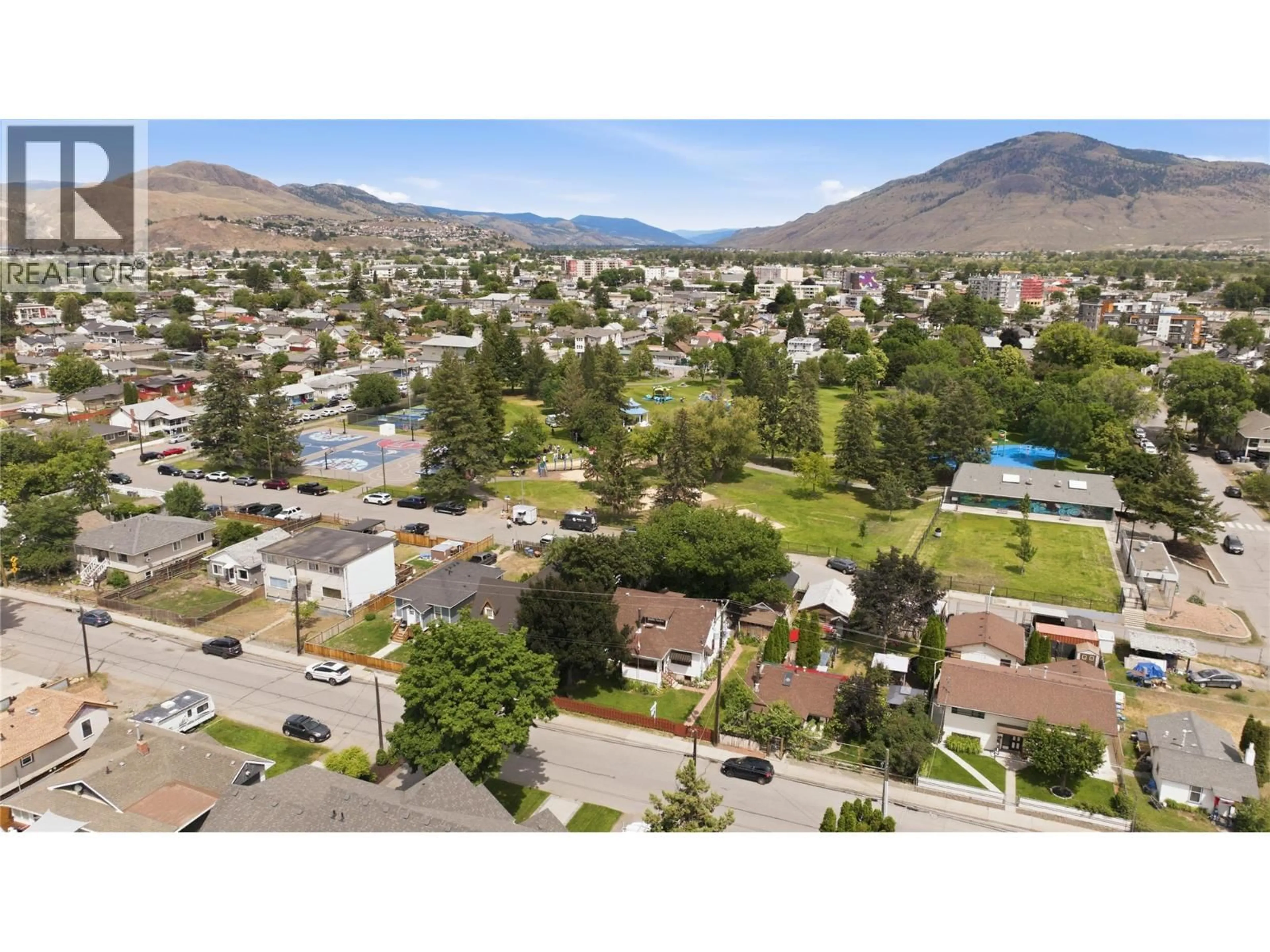 A pic from outside/outdoor area/front of a property/back of a property/a pic from drone, mountain view for 520 ROYAL AVENUE, Kamloops British Columbia V2B3P9
