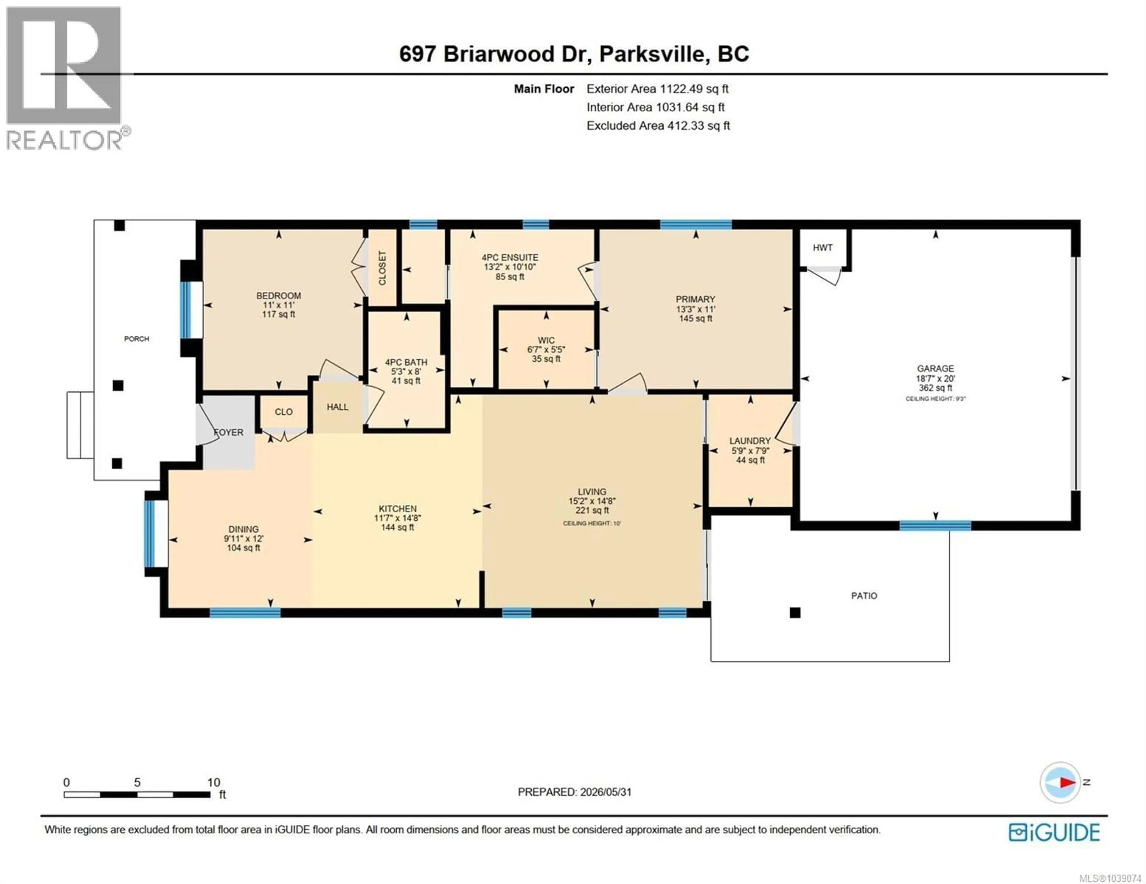 Floor plan for 697 BRIARWOOD DRIVE, Parksville British Columbia V9P0G5