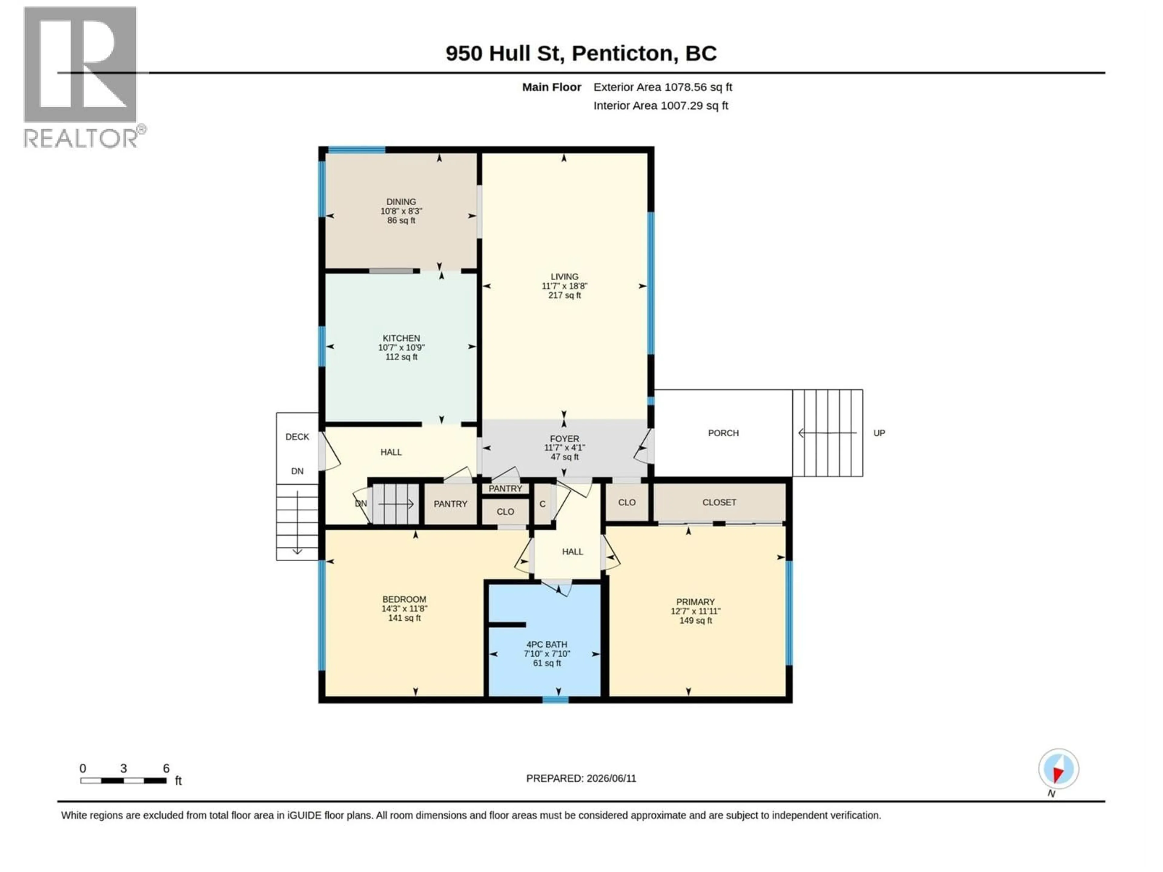 Floor plan for 950 HULL STREET, Penticton British Columbia V2A4A3