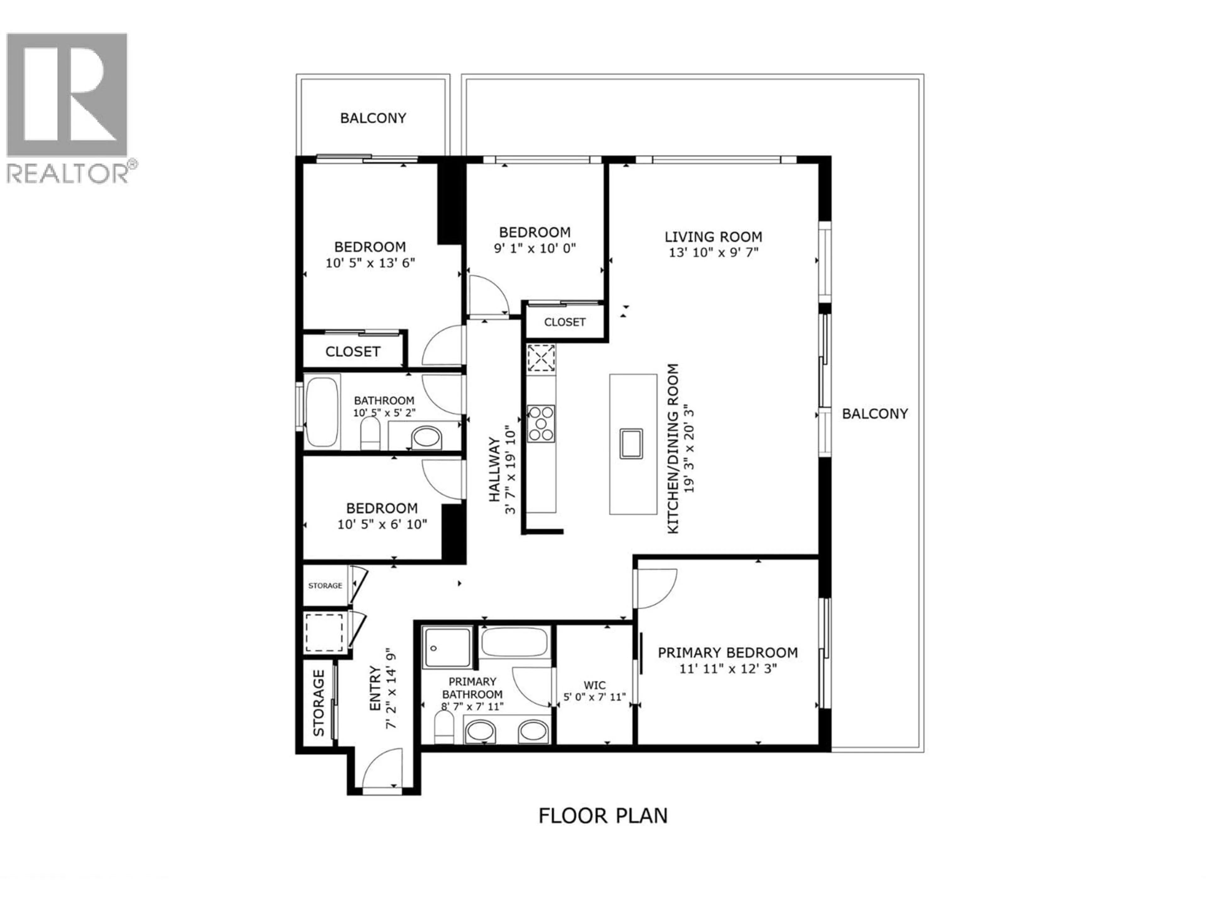 Floor plan for 808 - 238 LEON AVENUE, Kelowna British Columbia V1Y0N6