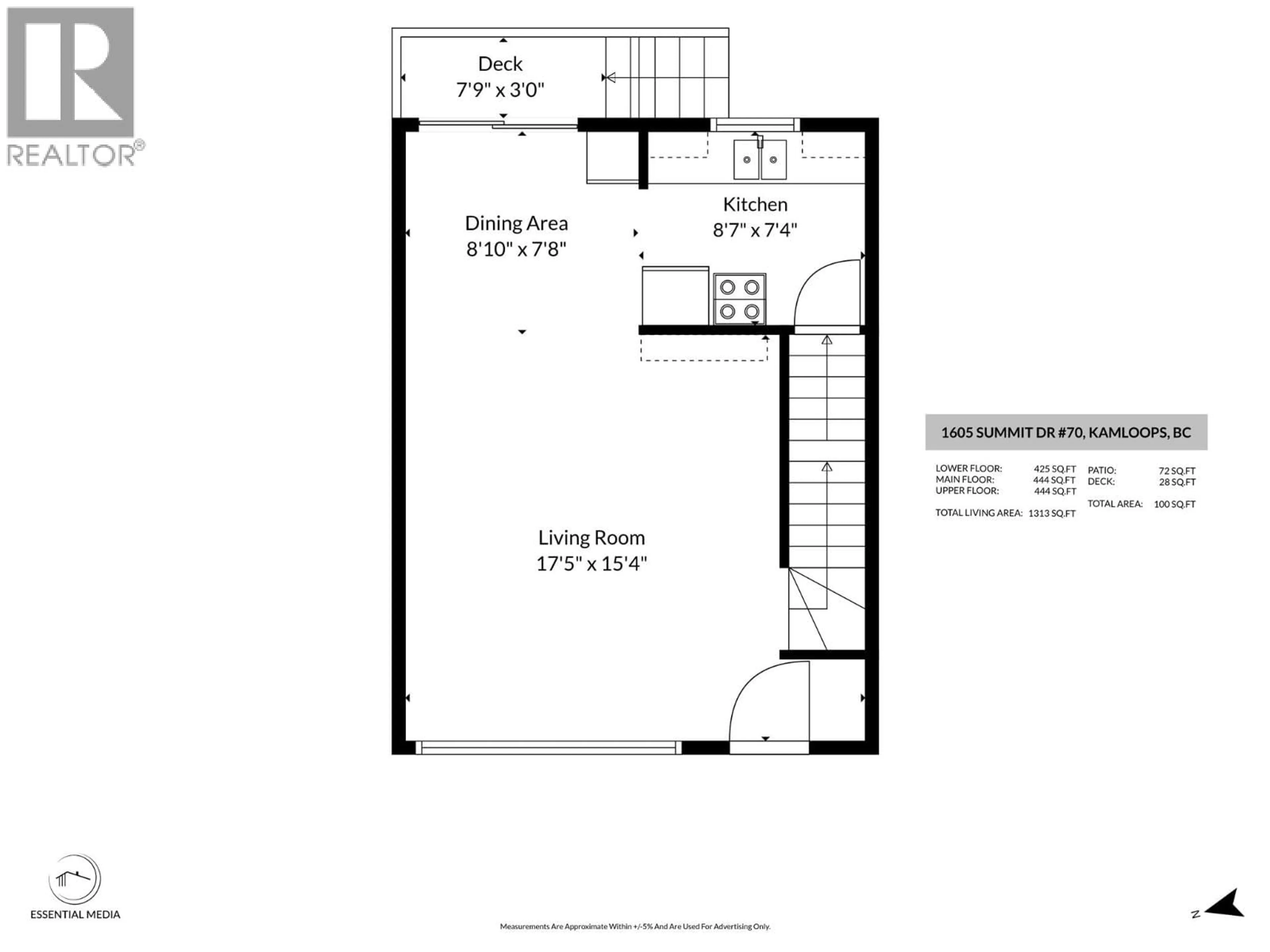 Floor plan for 70 - 1605 SUMMIT DRIVE, Kamloops British Columbia V2E2A5