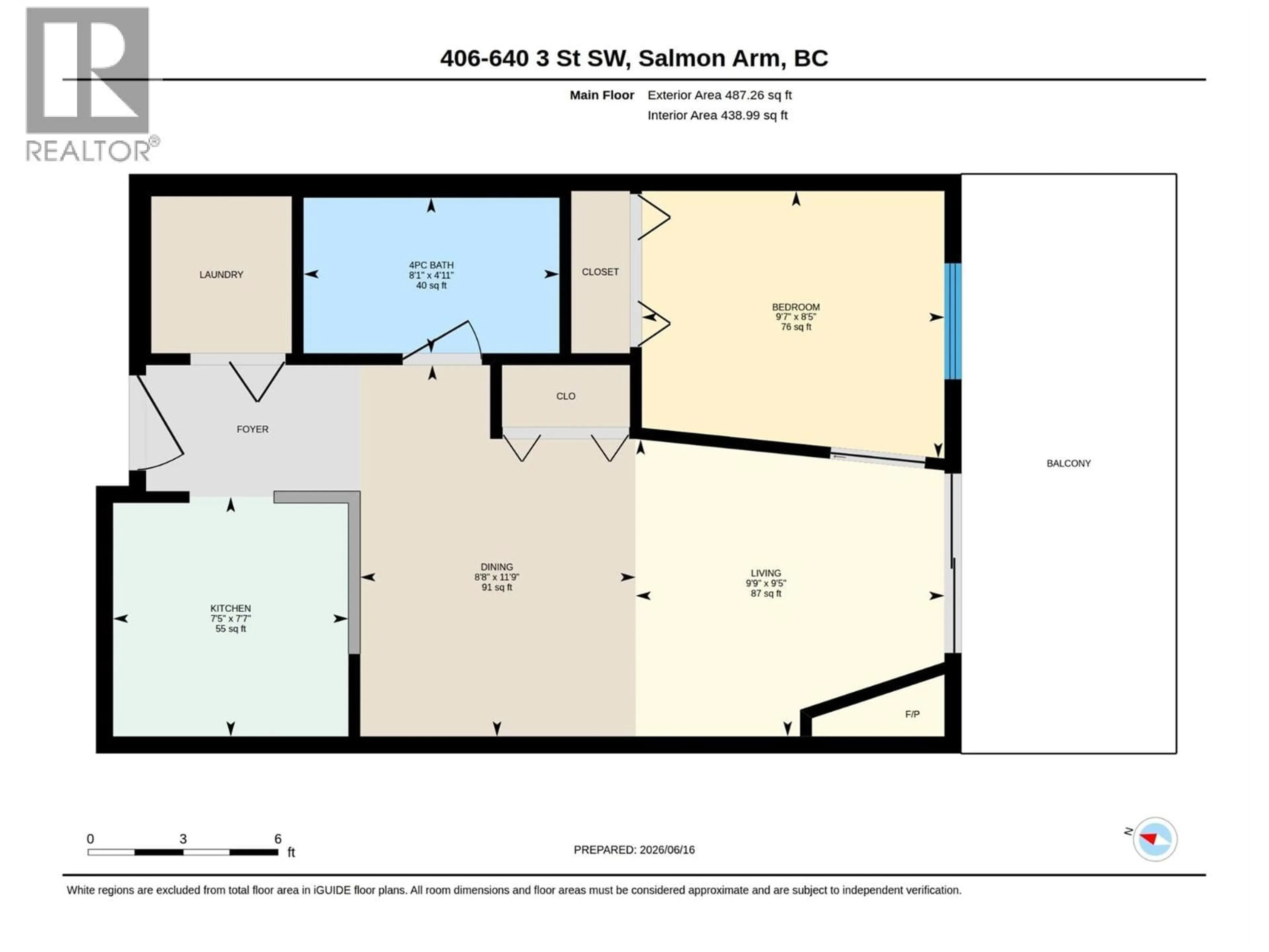 Floor plan for 406 - 640 3 STREET SOUTHWEST, Salmon Arm British Columbia V1E2R3