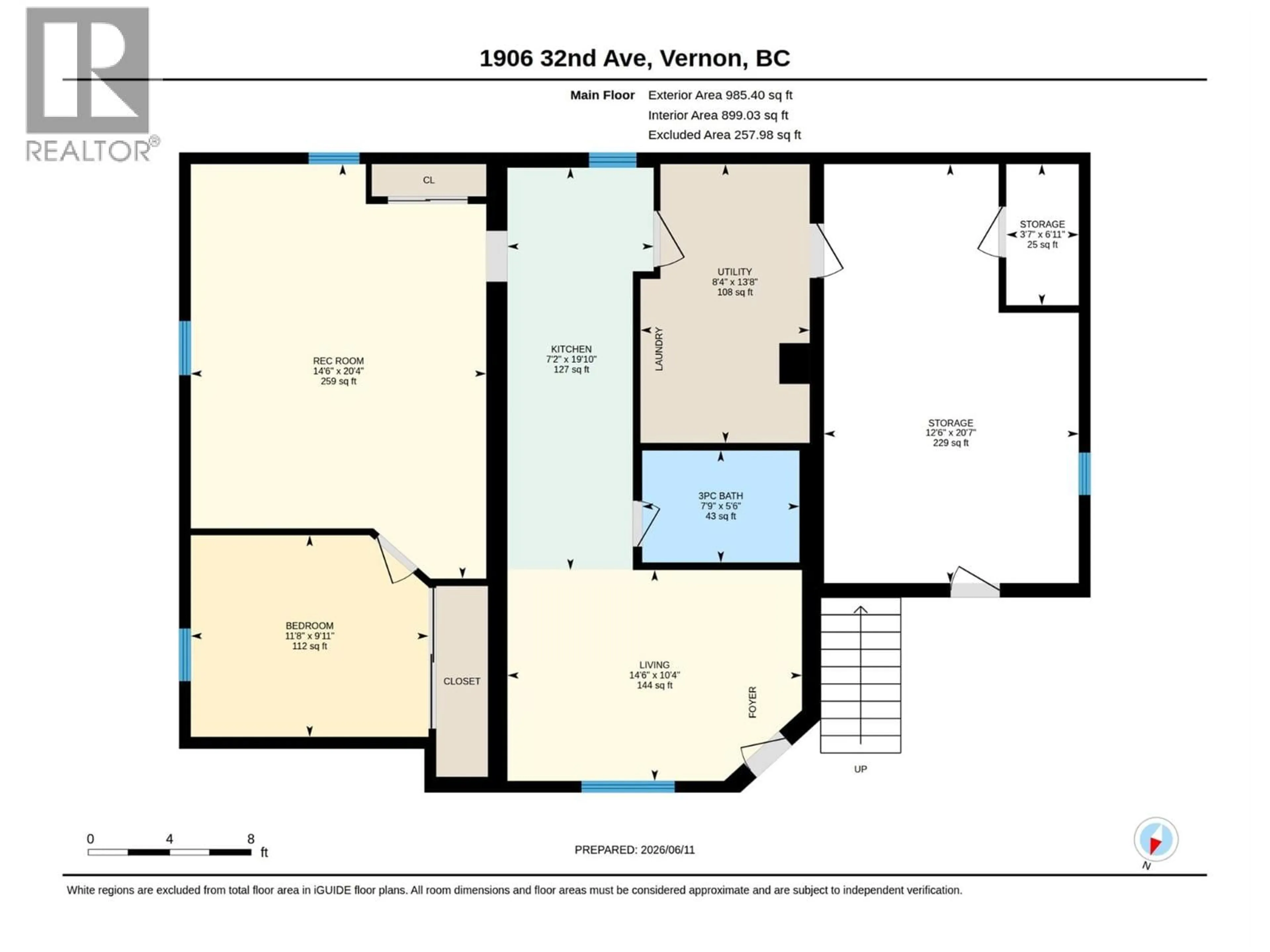 Floor plan for 1906 32 AVENUE, Vernon British Columbia V1T2J7